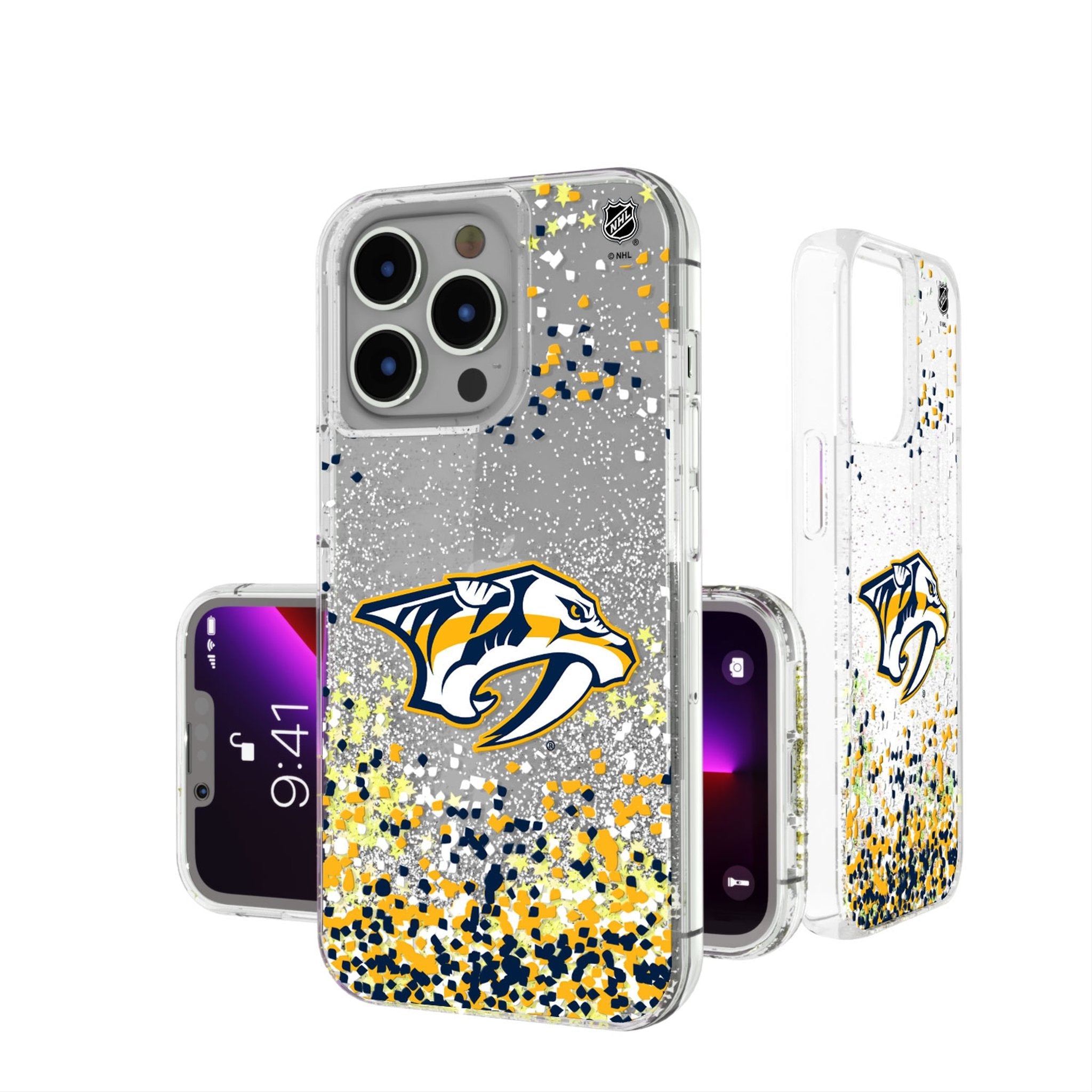 Nashville Predators Confetti Glitter Phone Case - Sports Gifts, Sports Memorabilia, Sports Collectibles, Fan Shop