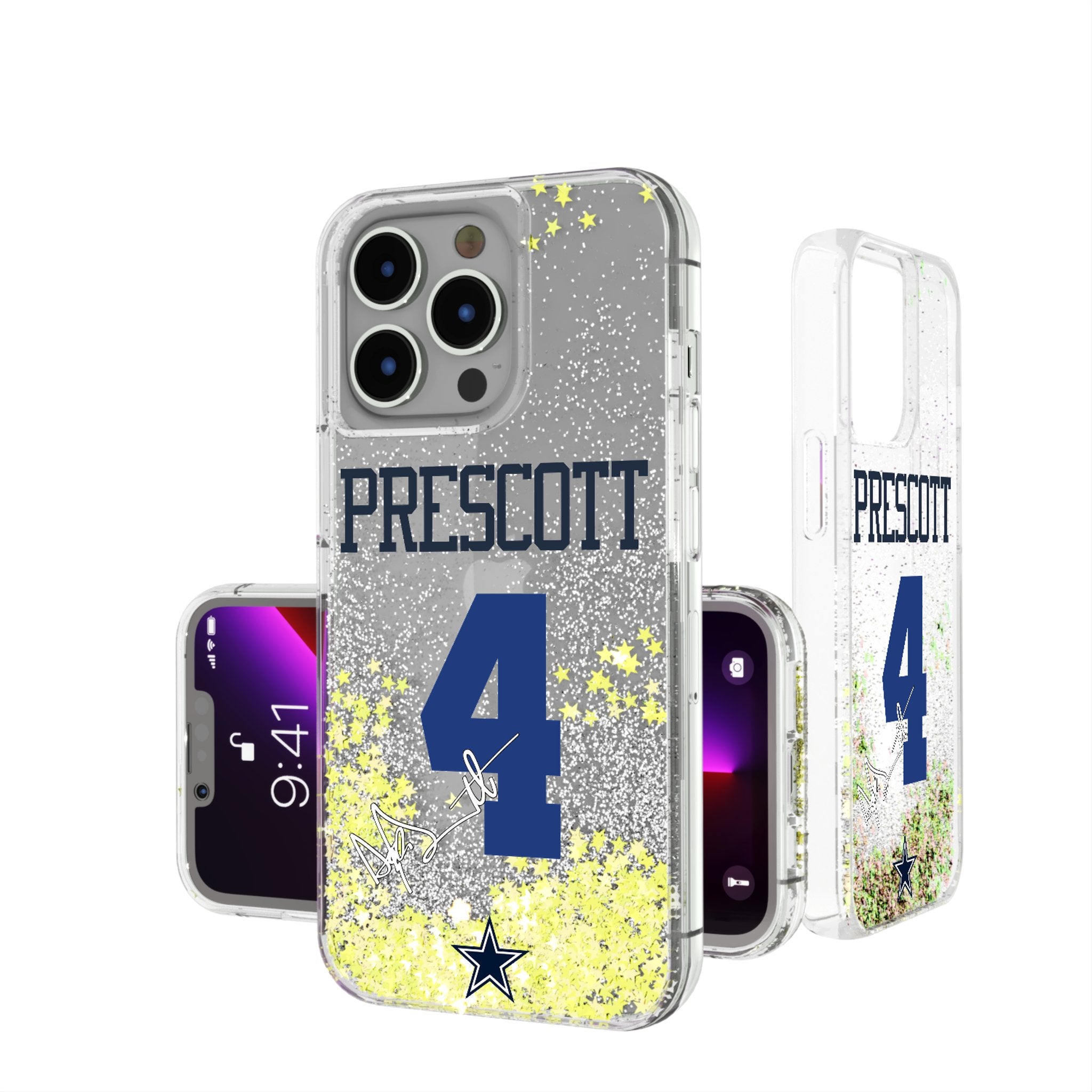 Dak Prescott Dallas Cowboys 4 Ready Glitter Phone Case - Sports Gifts, Sports Memorabilia, Sports Collectibles, Fan Shop