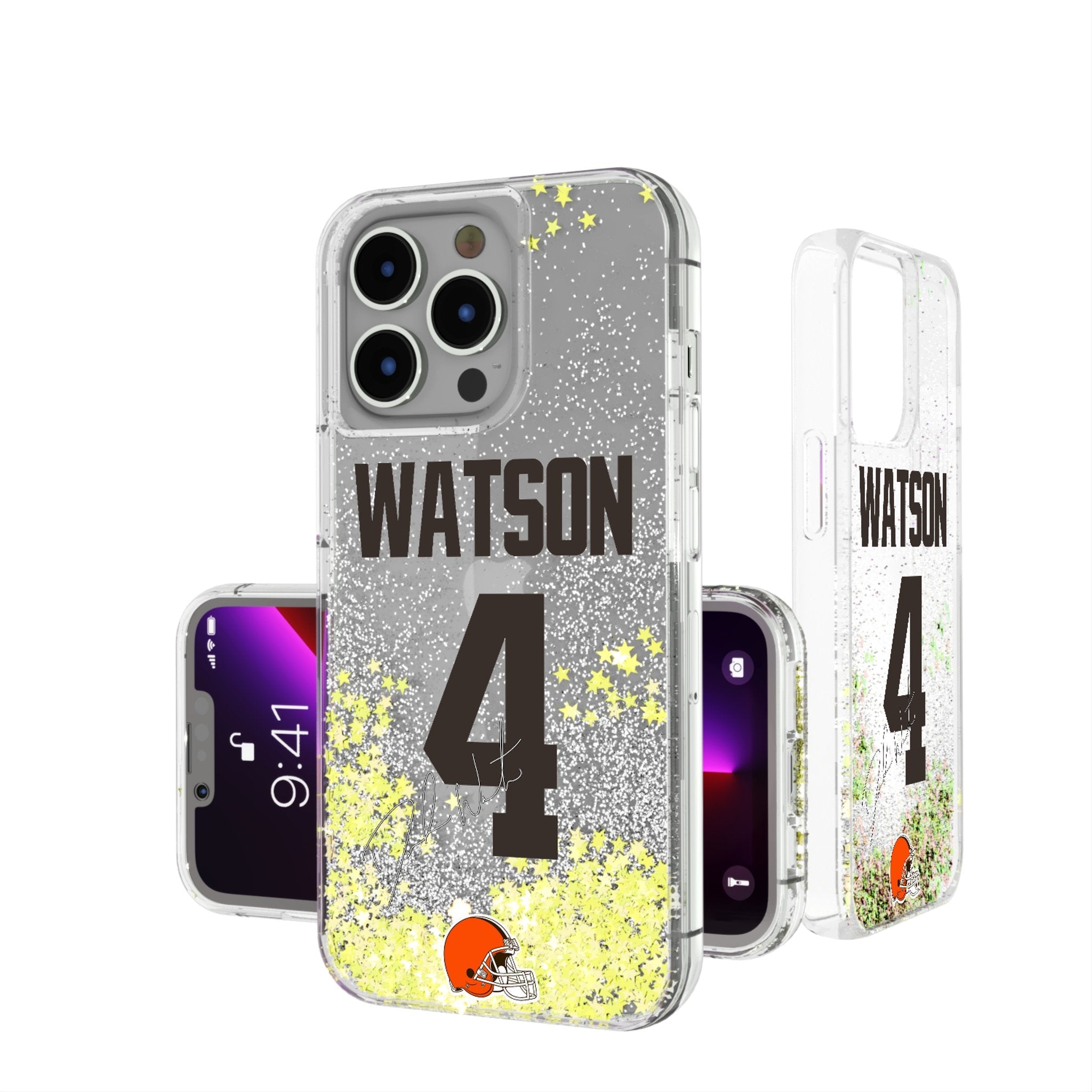 Deshaun Watson Cleveland Browns 4 Ready Glitter Phone Case - Sports Gifts, Sports Memorabilia, Sports Collectibles, Fan Shop
