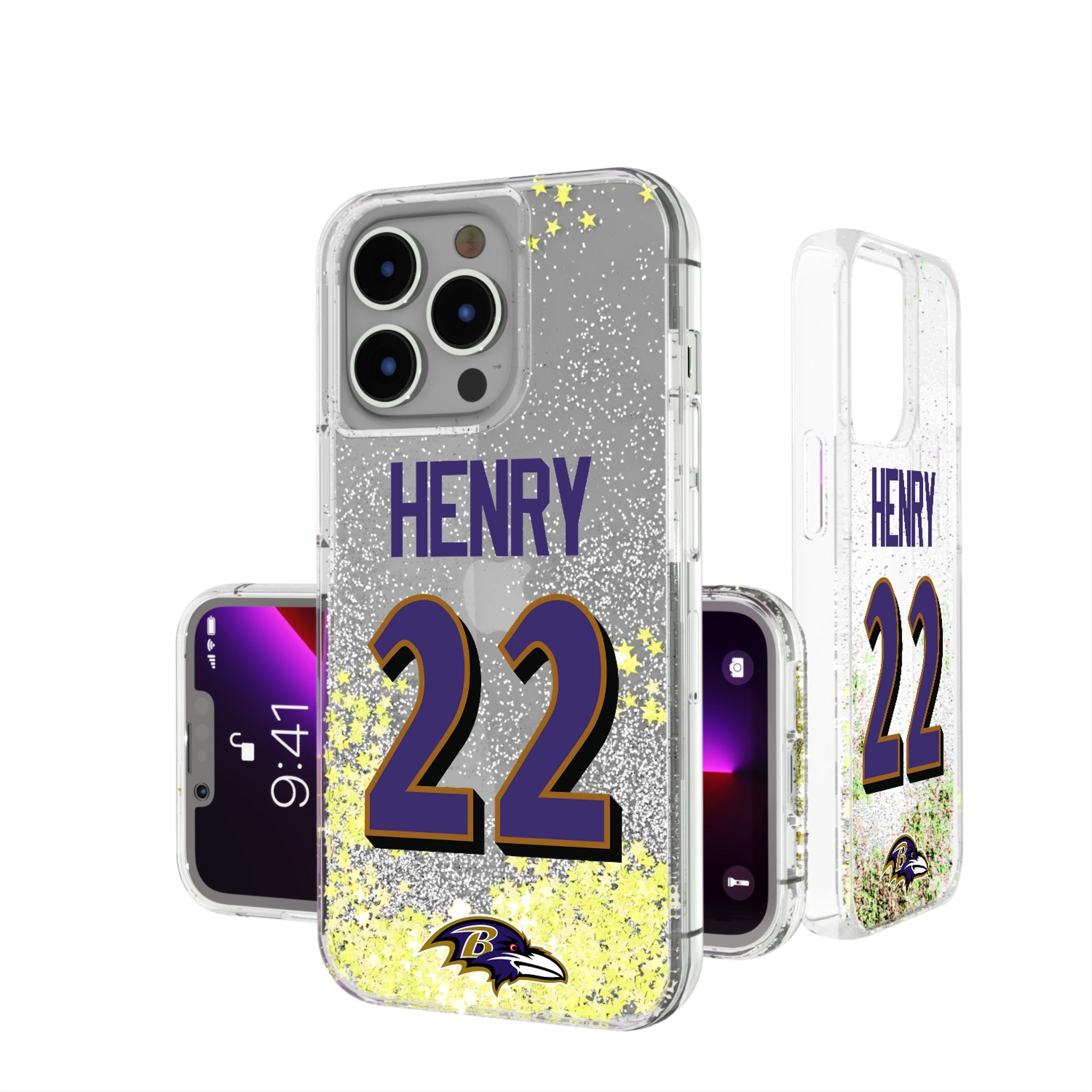 Derrick Henry Baltimore Ravens 22 Ready Glitter Phone Case - Sports Gifts, Sports Memorabilia, Sports Collectibles, Fan Shop
