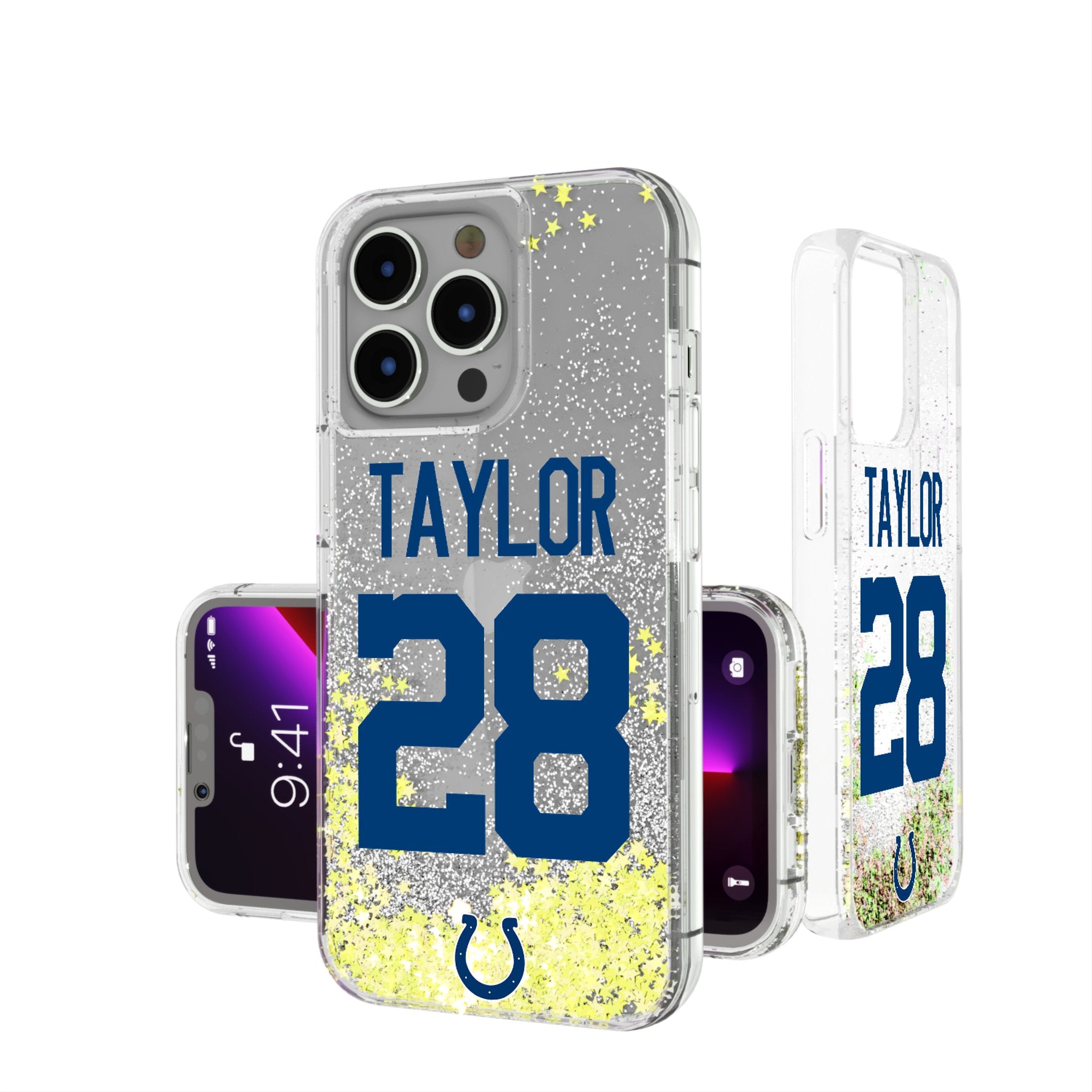 Jonathan Taylor Indianapolis Colts 28 Ready Glitter Phone Case - Sports Gifts, Sports Memorabilia, Sports Collectibles, Fan Shop