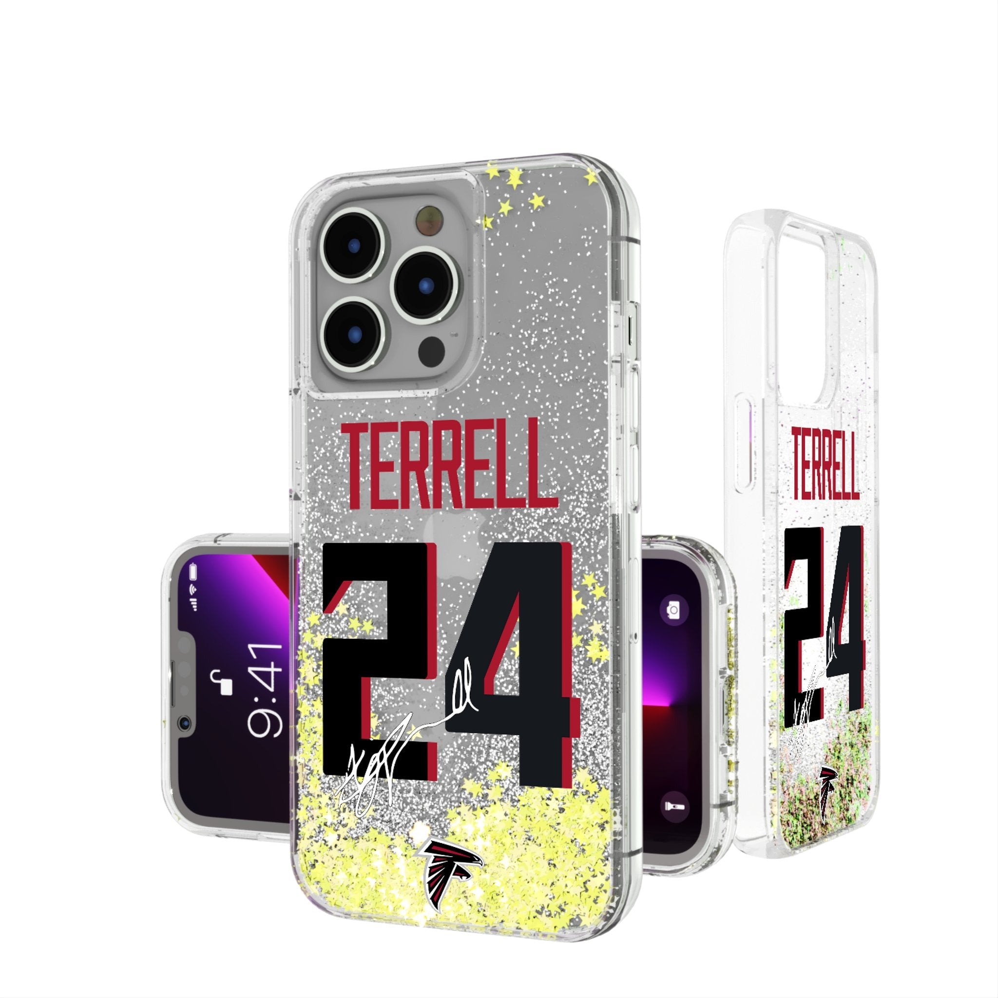 A.J. Terrell Atlanta Falcons 24 Ready Glitter Phone Case - Sports Gifts, Sports Memorabilia, Sports Collectibles, Fan Shop