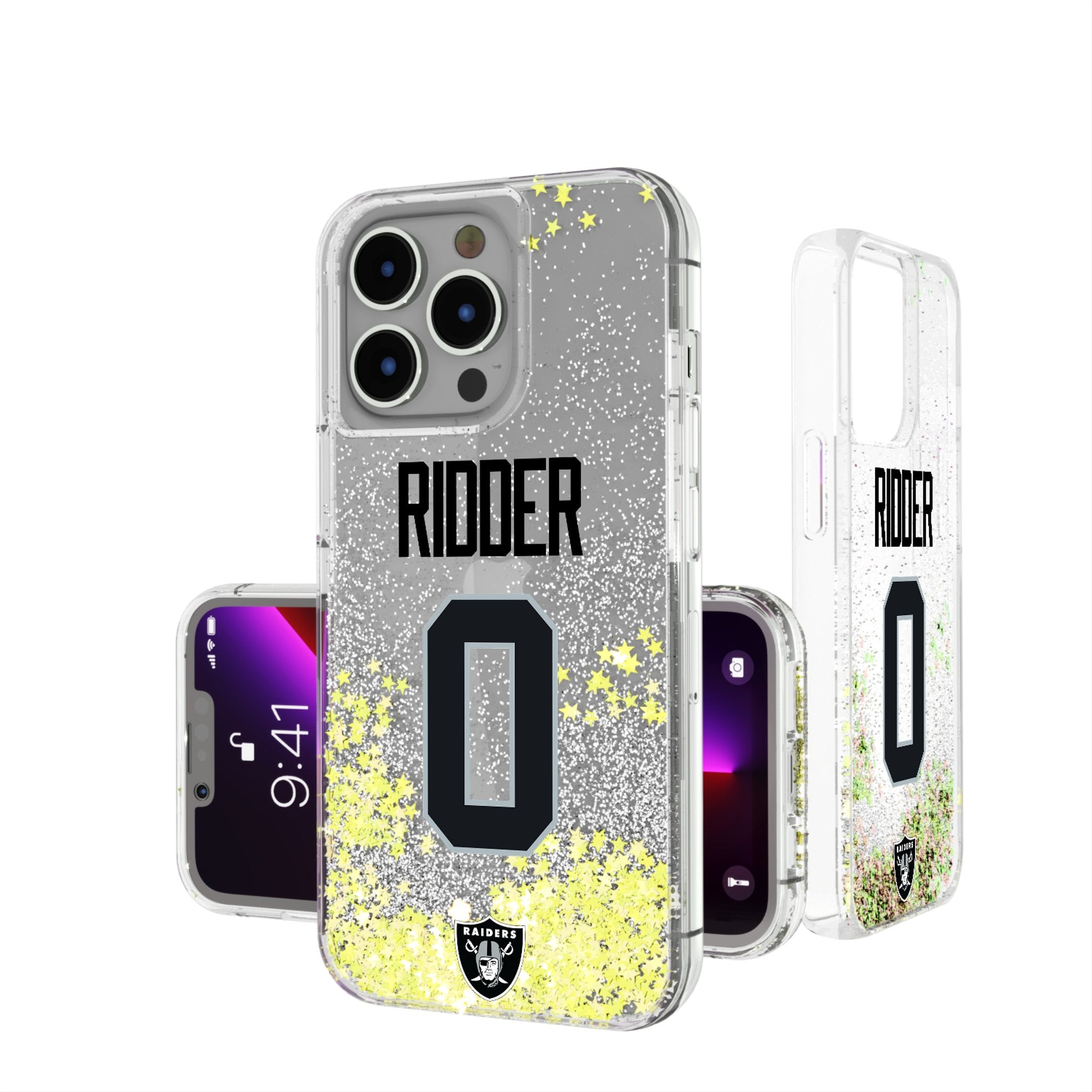 Desmond Ridder Las Vegas Raiders 0 Game Tactic Glitter Phone Case for Apple iPhone - Sports Gifts, Sports Memorabilia, Sports Collectibles, Fan Shop