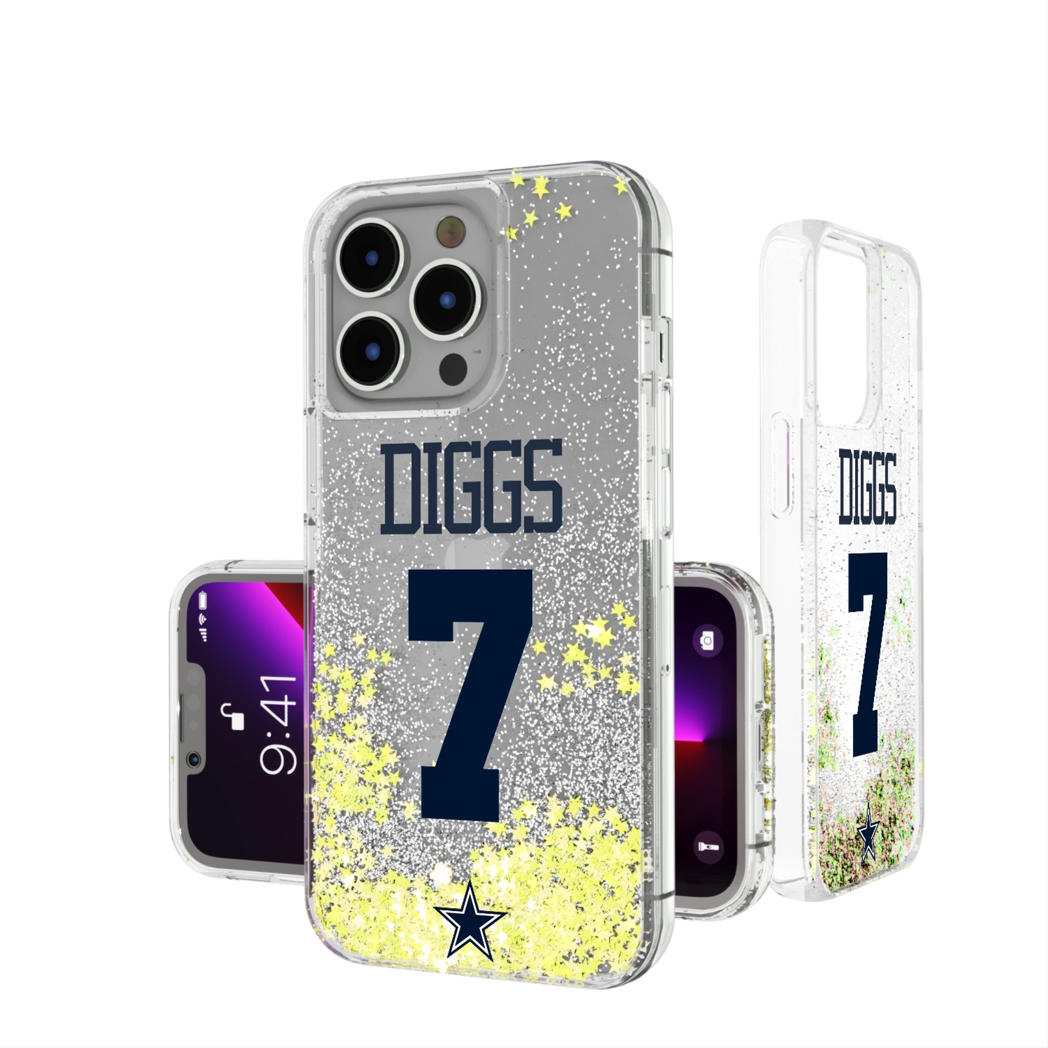 Trevon Diggs Dallas Cowboys 7 Ready Glitter Phone Case - Sports Gifts, Sports Memorabilia, Sports Collectibles, Fan Shop