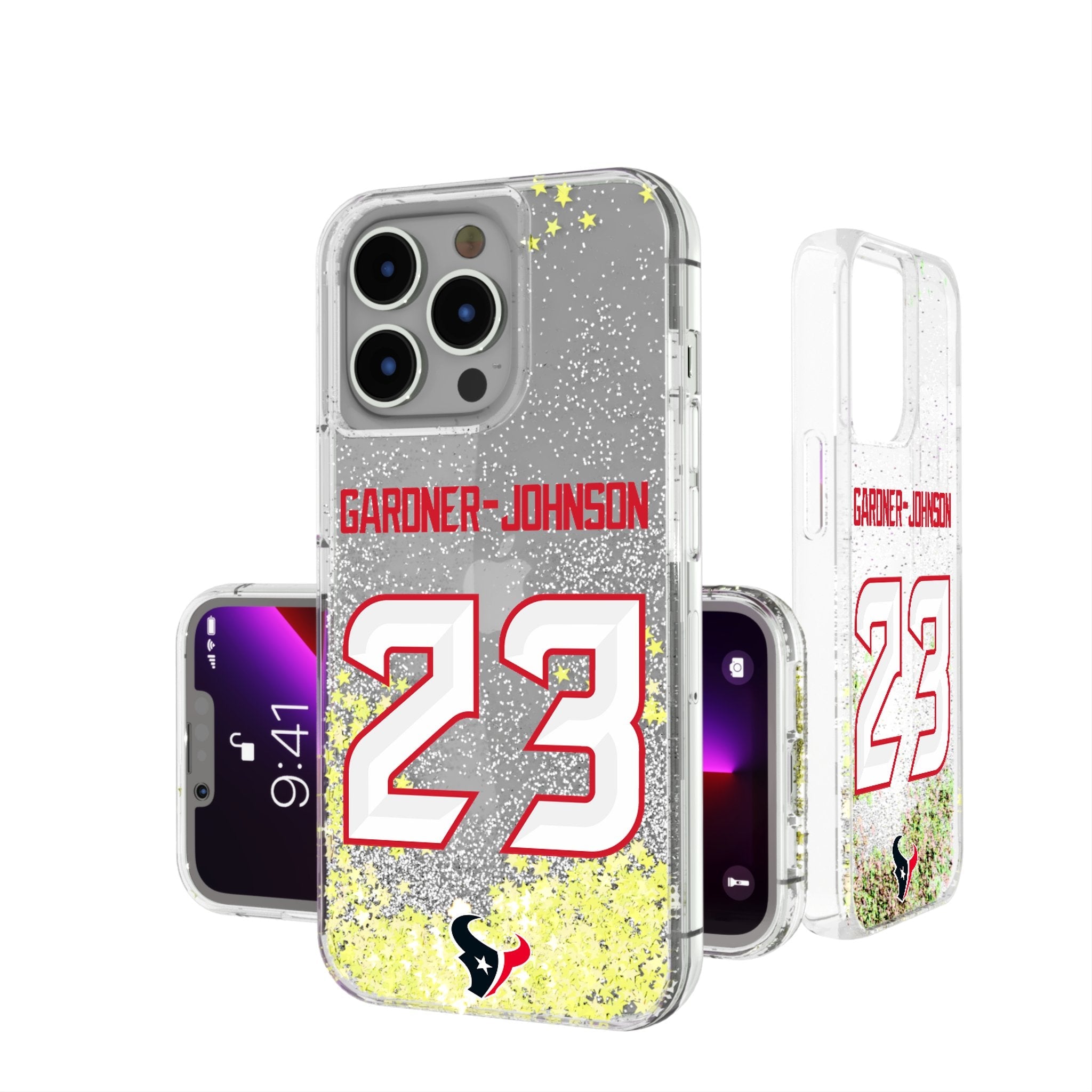 C.J. Gardner-Johnson Houston Texans 23 Game Tactic Glitter Phone Case for Apple iPhone - Sports Gifts, Sports Memorabilia, Sports Collectibles, Fan Shop