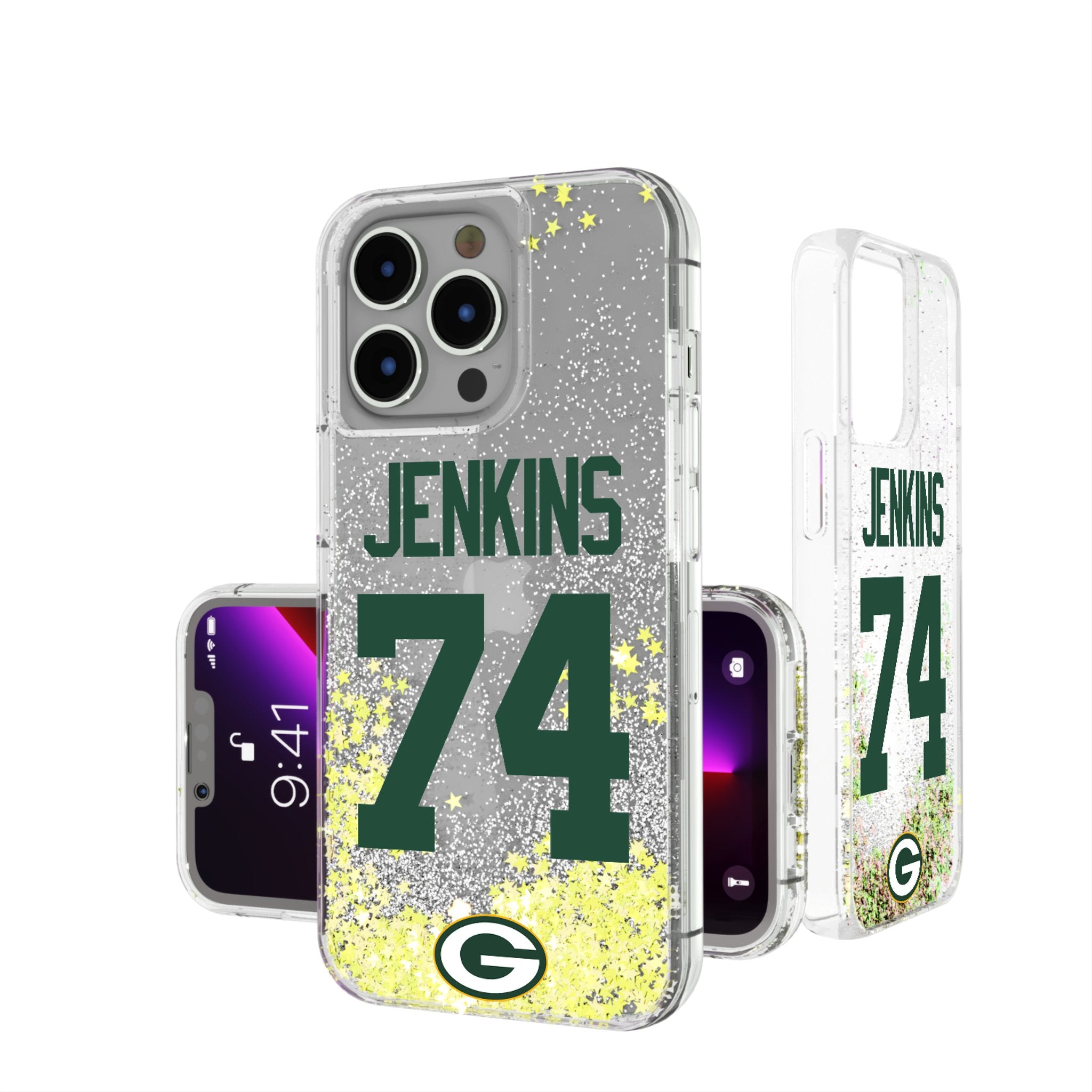 Elgton Jenkins Green Bay Packers 74 Ready Glitter Phone Case - Sports Gifts, Sports Memorabilia, Sports Collectibles, Fan Shop