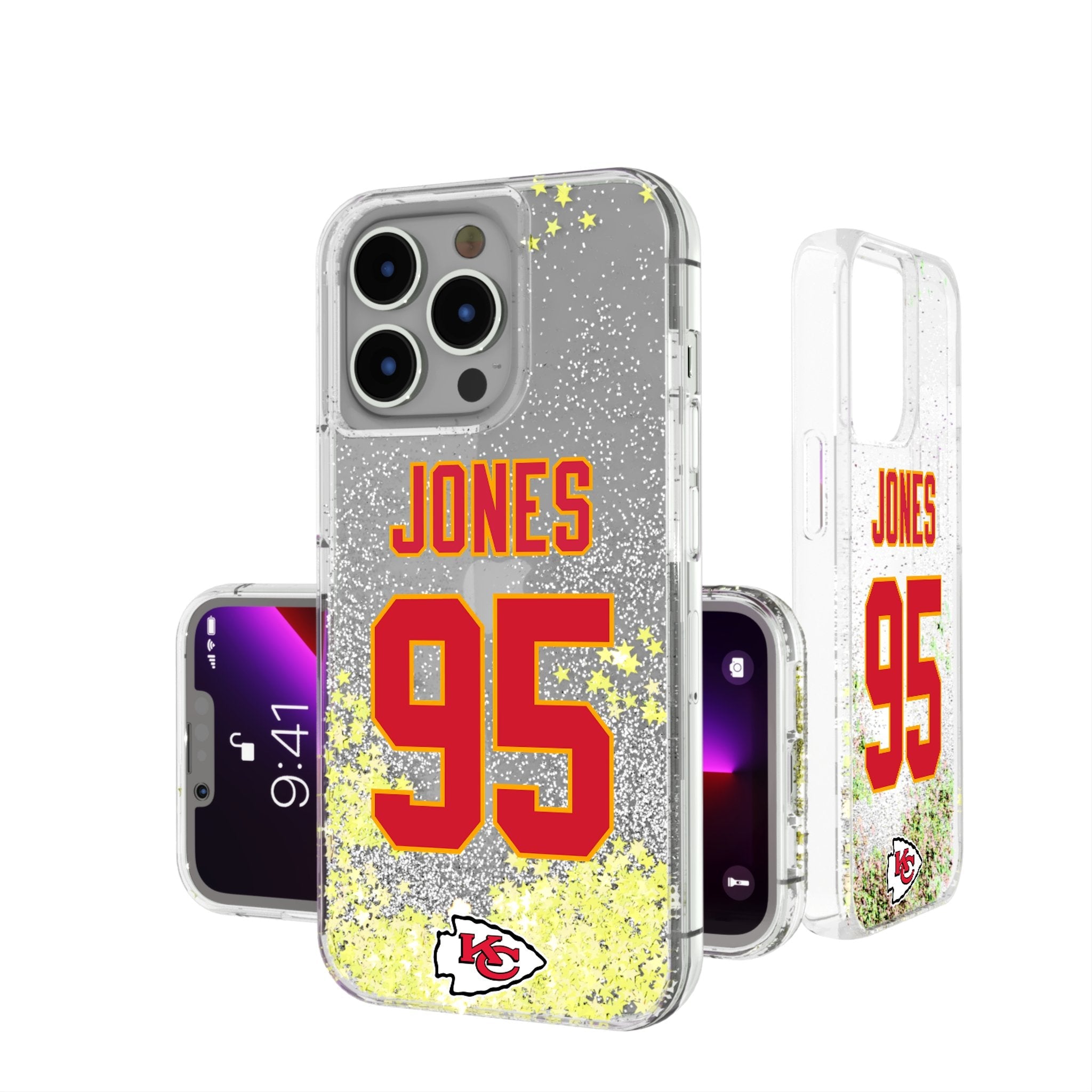 Chris Jones Kansas City Chiefs 95 Ready Glitter Phone Case - Sports Gifts, Sports Memorabilia, Sports Collectibles, Fan Shop