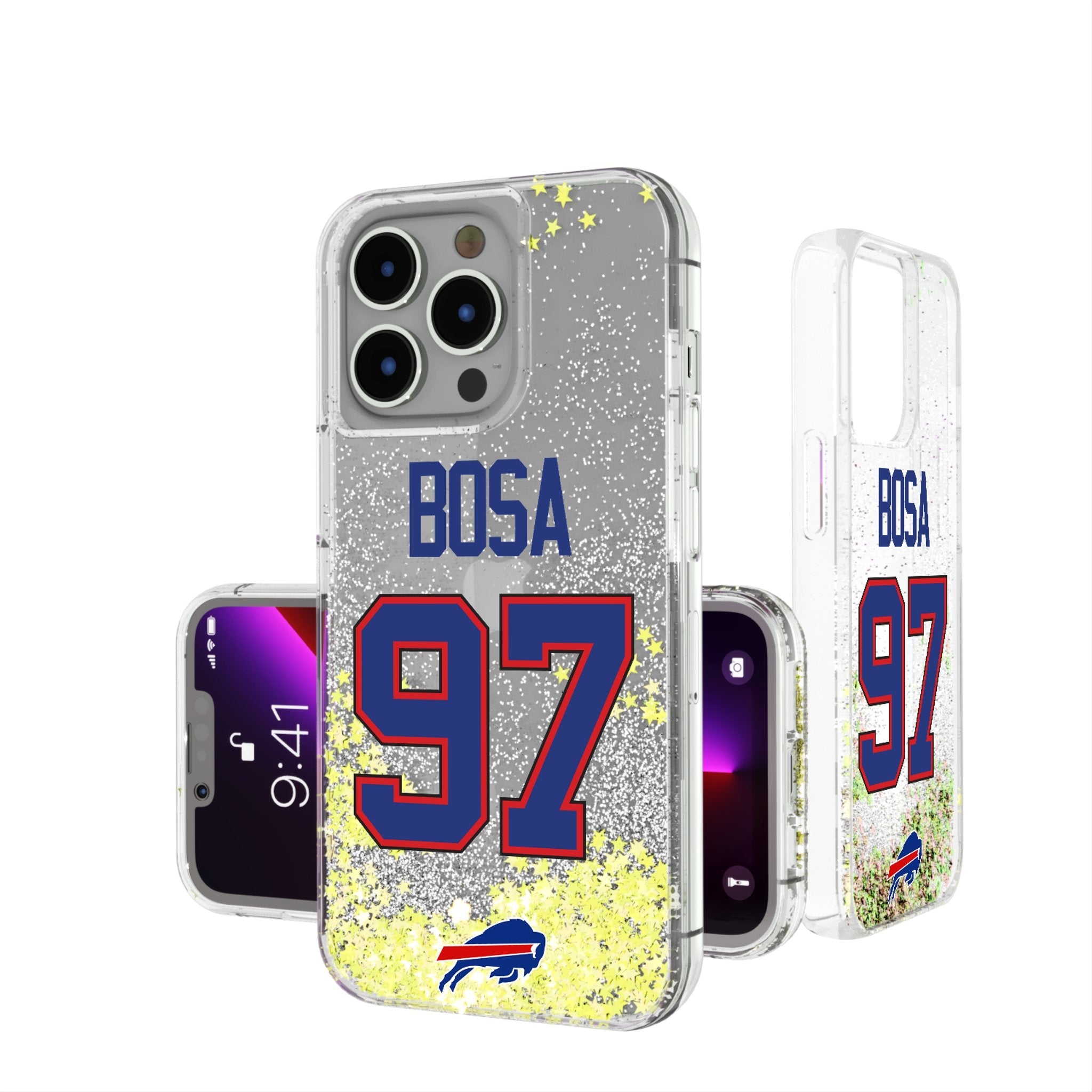 Joey Bosa Buffalo Bills 97 Game Tactic Glitter Phone Case for Apple iPhone - Sports Gifts, Sports Memorabilia, Sports Collectibles, Fan Shop