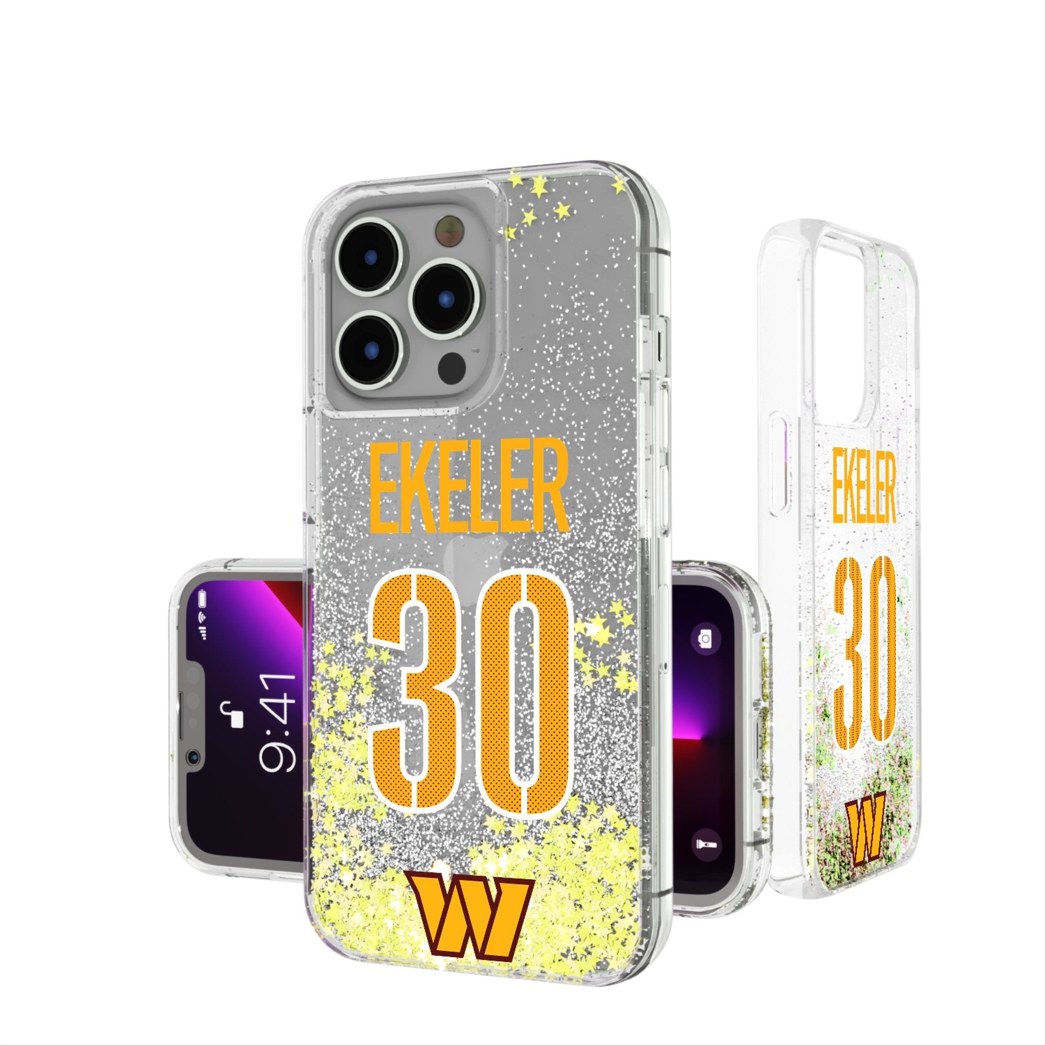 Austin Ekeler Washington Commanders 30 Ready Glitter Phone Case - Sports Gifts, Sports Memorabilia, Sports Collectibles, Fan Shop