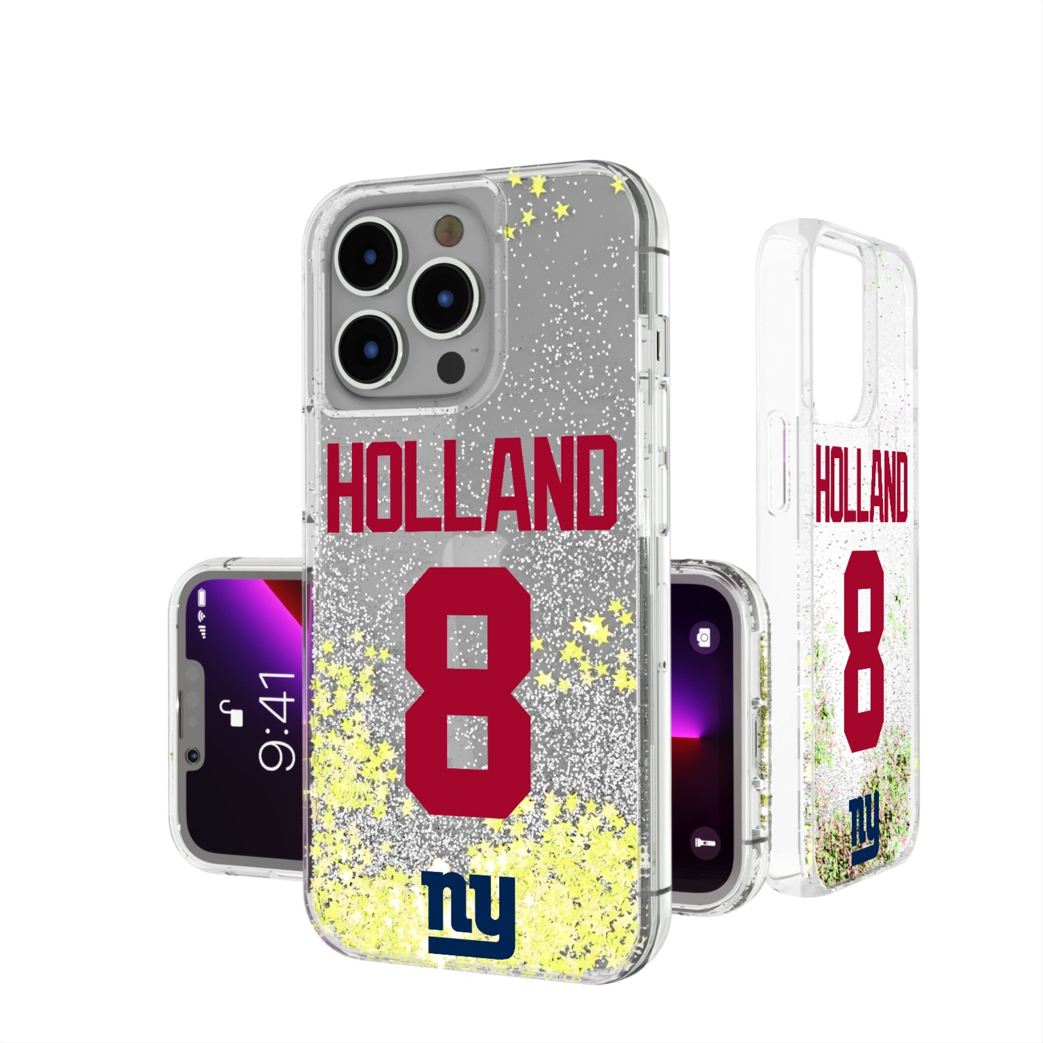 Jevon Holland New York Giants 8 Game Tactic Glitter Phone Case for Apple iPhone - Sports Gifts, Sports Memorabilia, Sports Collectibles, Fan Shop