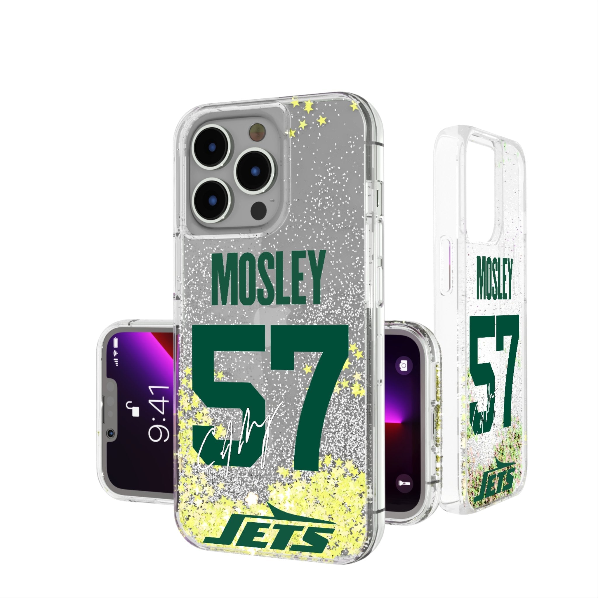 C.J. Mosley New York Jets 57 Ready Glitter Phone Case - Sports Gifts, Sports Memorabilia, Sports Collectibles, Fan Shop