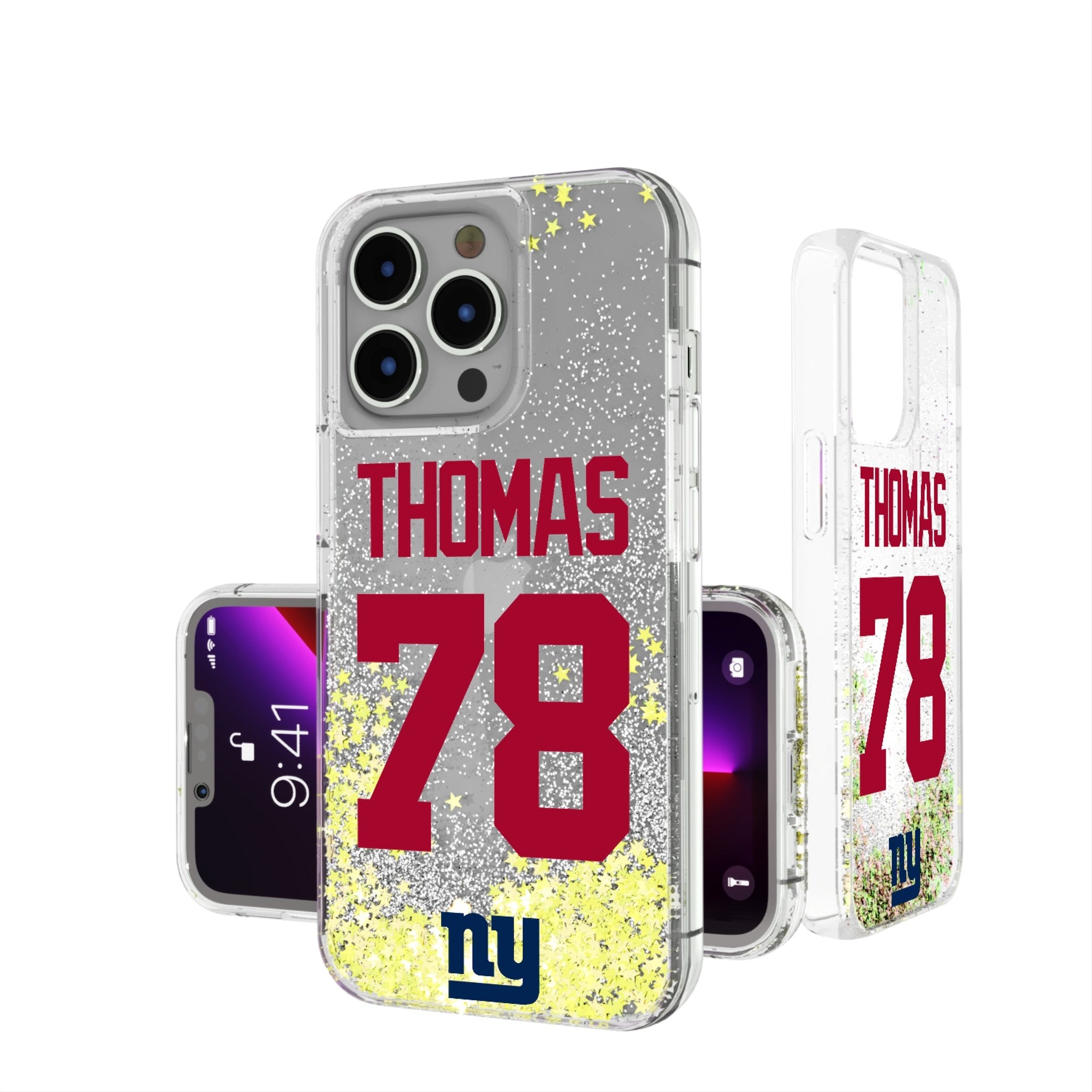 Andrew Thomas New York Giants 78 Ready Glitter Phone Case - Sports Gifts, Sports Memorabilia, Sports Collectibles, Fan Shop