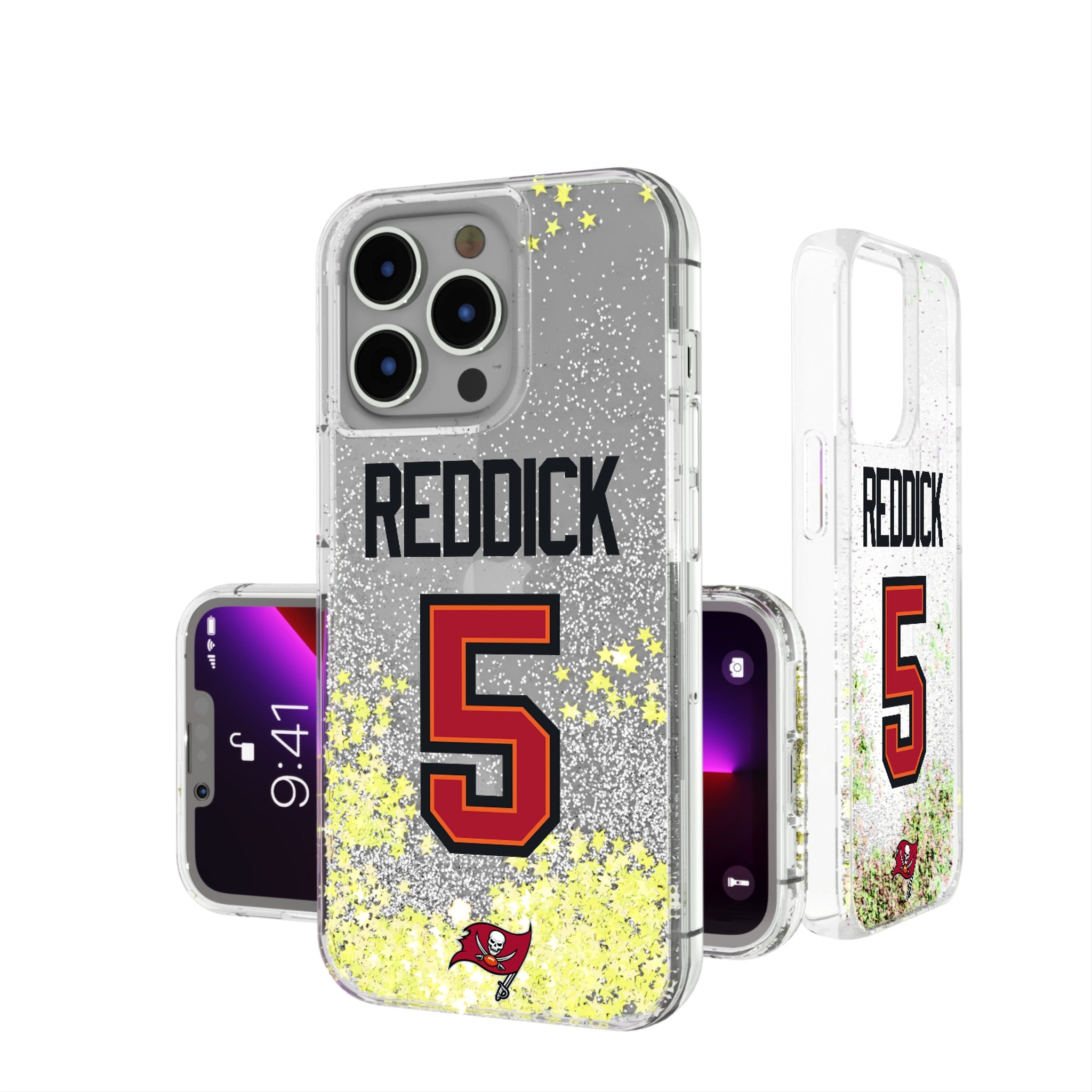 Haason Reddick Tampa Bay Buccaneers 5 Game Tactic Glitter Phone Case for Apple iPhone - Sports Gifts, Sports Memorabilia, Sports Collectibles, Fan Shop