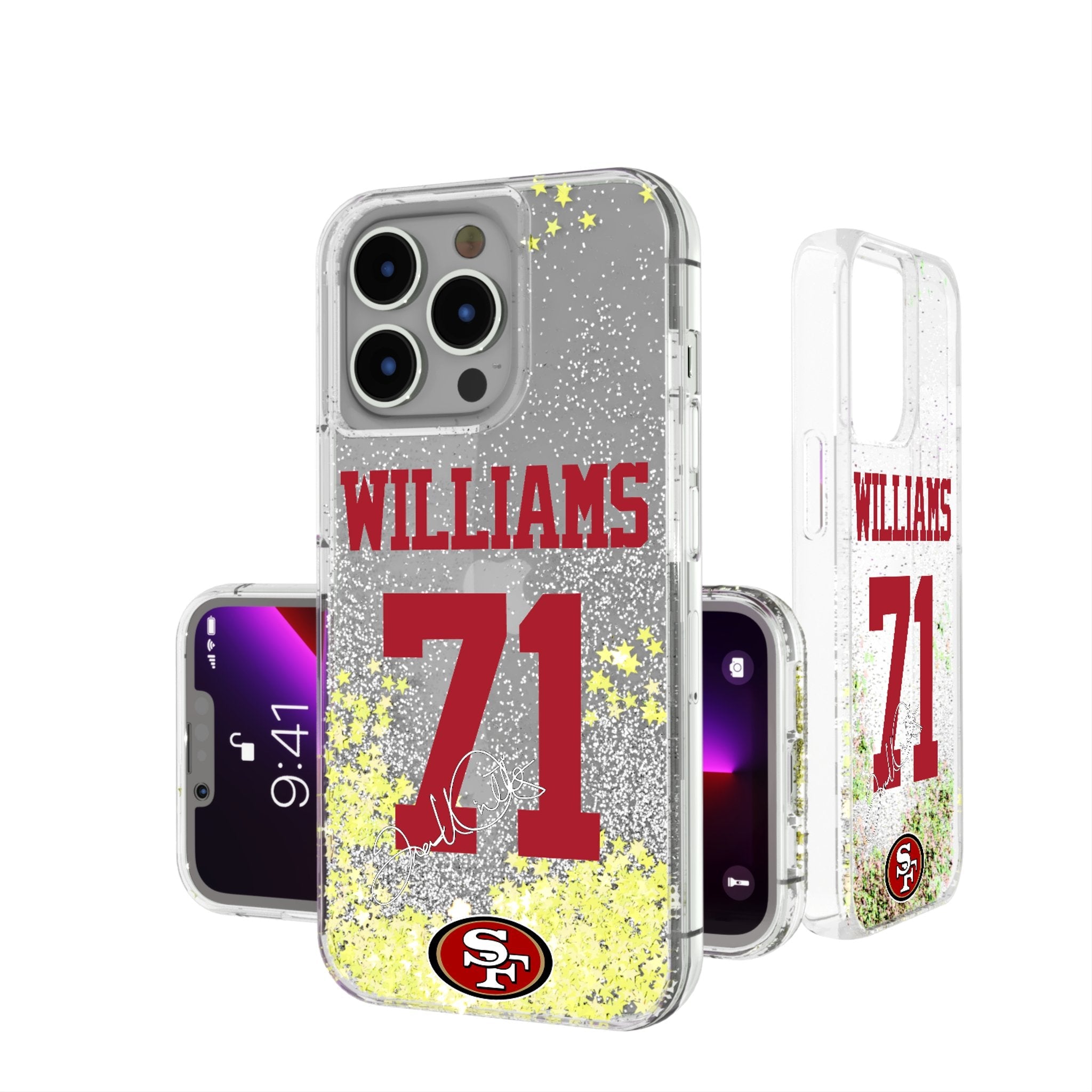 Trent Williams San Francisco 49ers 71 Ready Glitter Phone Case - Sports Gifts, Sports Memorabilia, Sports Collectibles, Fan Shop