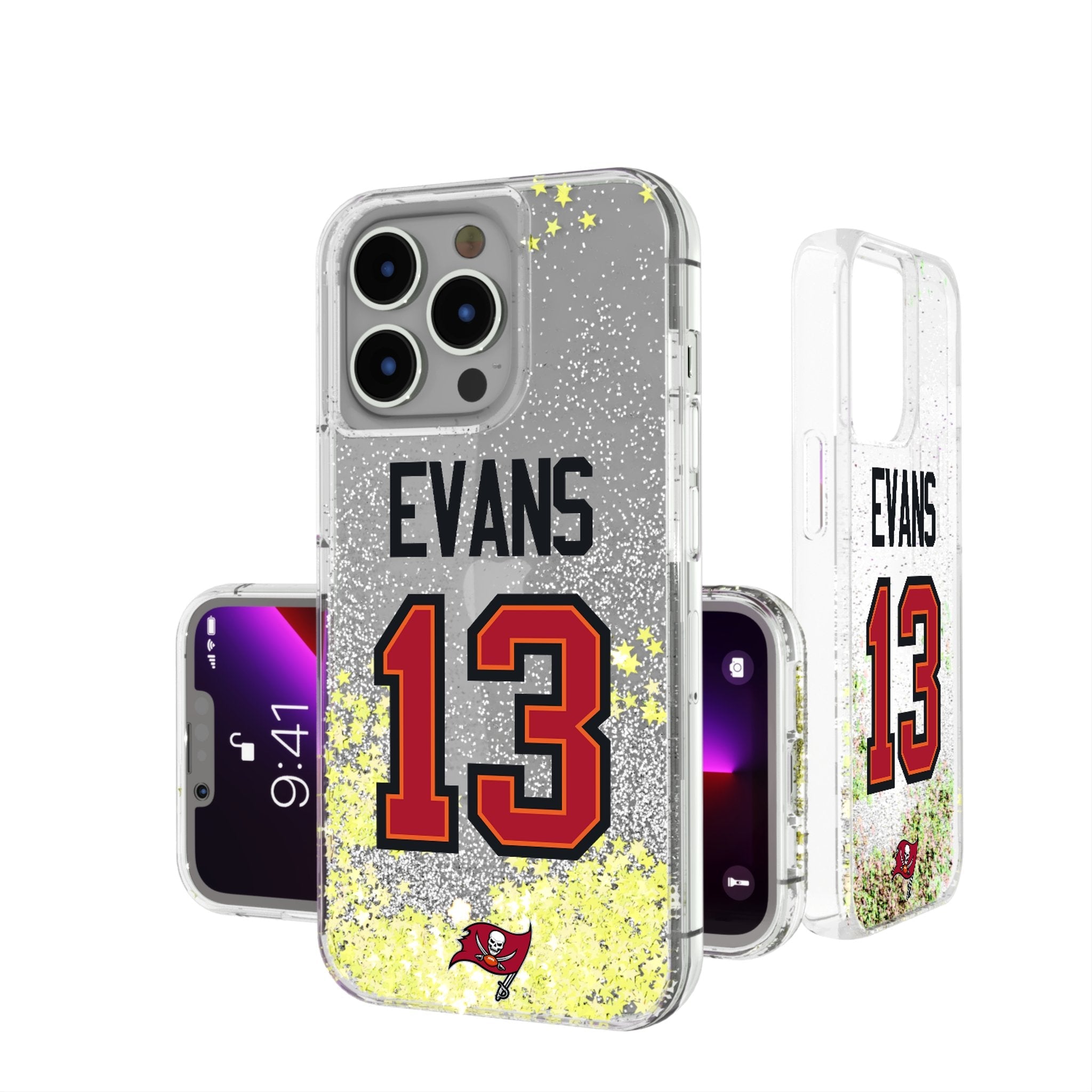 Mike Evans Tampa Bay Buccaneers 13 Ready Glitter Phone Case - Sports Gifts, Sports Memorabilia, Sports Collectibles, Fan Shop