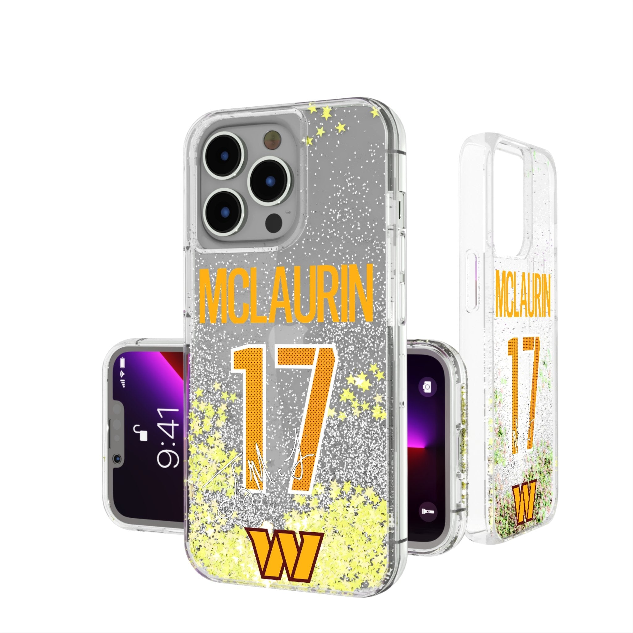 Terry McLaurin Washington Commanders 17 Ready Glitter Phone Case - Sports Gifts, Sports Memorabilia, Sports Collectibles, Fan Shop