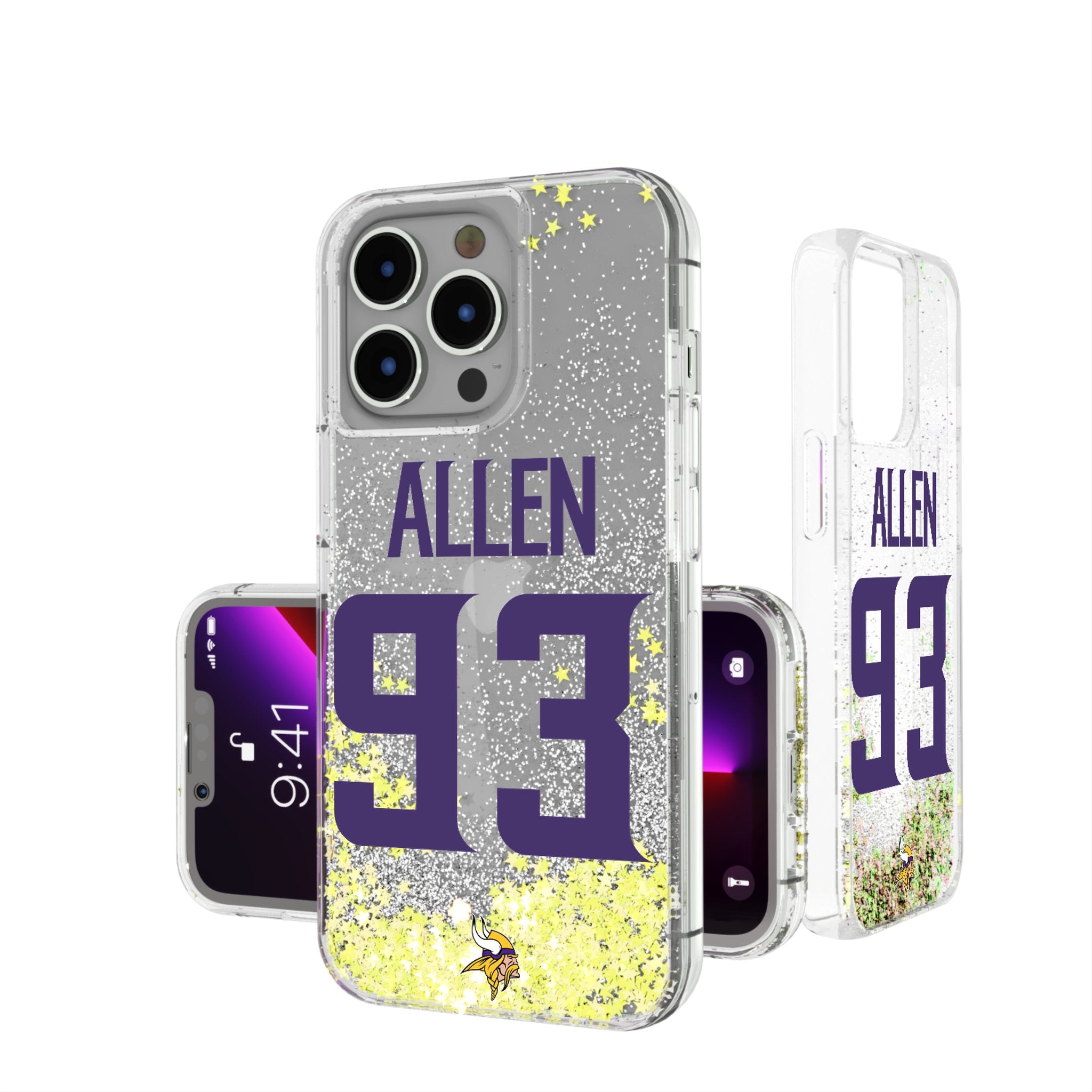 Jonathan Allen Minnesota Vikings 93 Game Tactic Glitter Phone Case for Apple iPhone - Sports Gifts, Sports Memorabilia, Sports Collectibles, Fan Shop