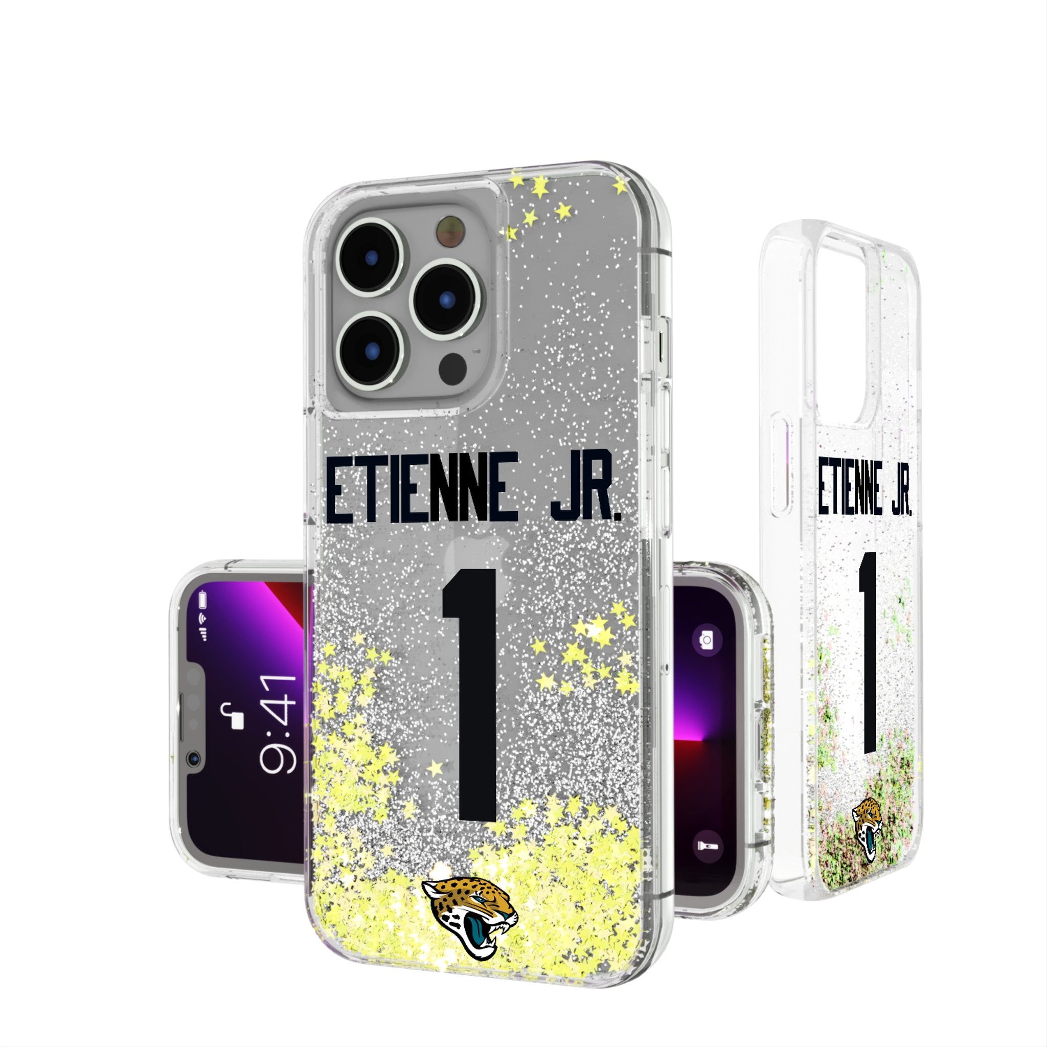 Travis Etienne Jr. Jacksonville Jaguars 1 Ready Glitter Phone Case - Sports Gifts, Sports Memorabilia, Sports Collectibles, Fan Shop