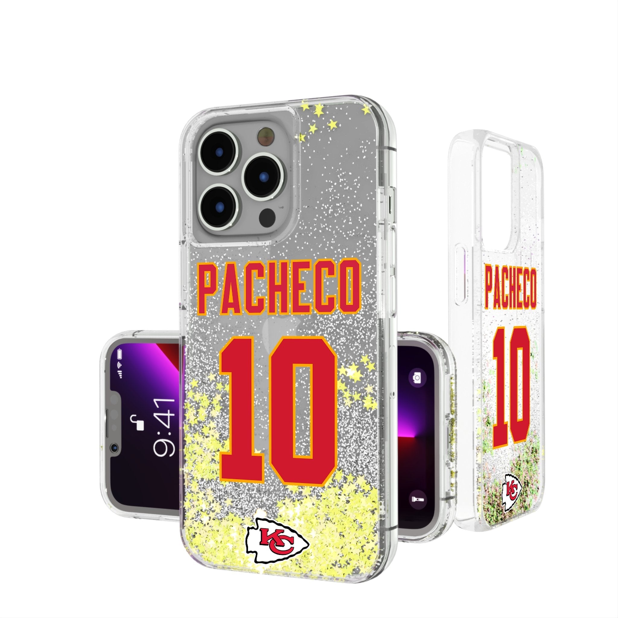 Isiah Pacheco Kansas City Chiefs 10 Ready Glitter Phone Case - Sports Gifts, Sports Memorabilia, Sports Collectibles, Fan Shop