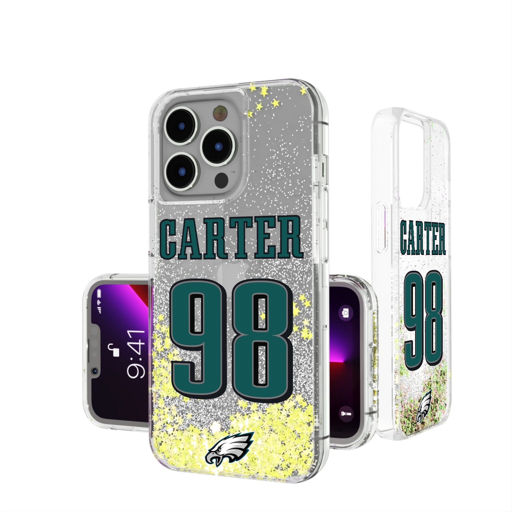Jalen Carter Philadelphia Eagles 98 Ready Glitter Phone Case - Sports Gifts, Sports Memorabilia, Sports Collectibles, Fan Shop