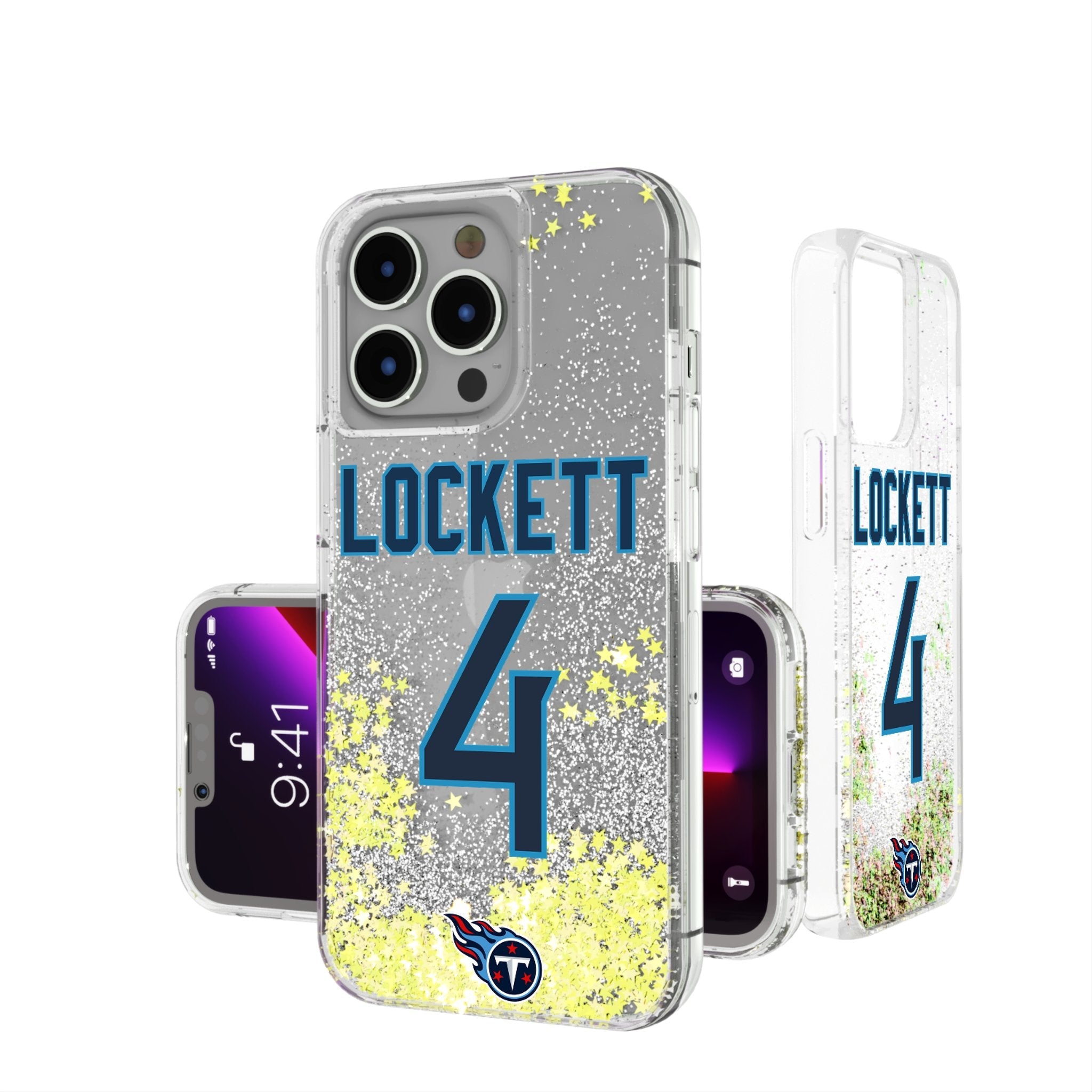 Tyler Lockett Tennessee Titans 4 Game Tactic Glitter Phone Case for Apple iPhone - Sports Gifts, Sports Memorabilia, Sports Collectibles, Fan Shop