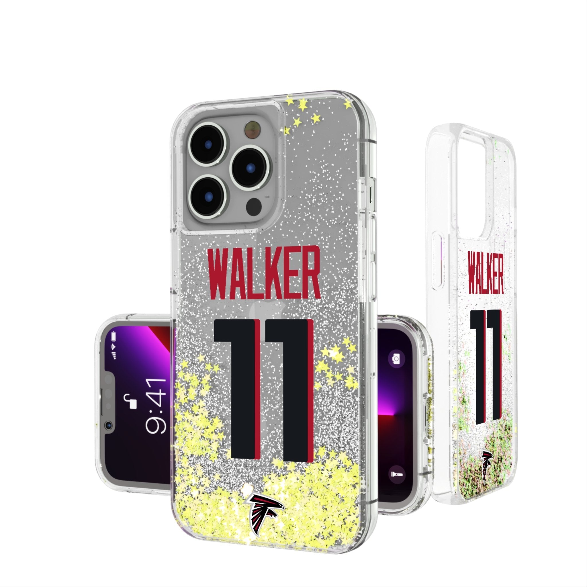 Jalon Walker Atlanta Falcons 11 Game Tactic Glitter Phone Case for Apple iPhone - Sports Gifts, Sports Memorabilia, Sports Collectibles, Fan Shop