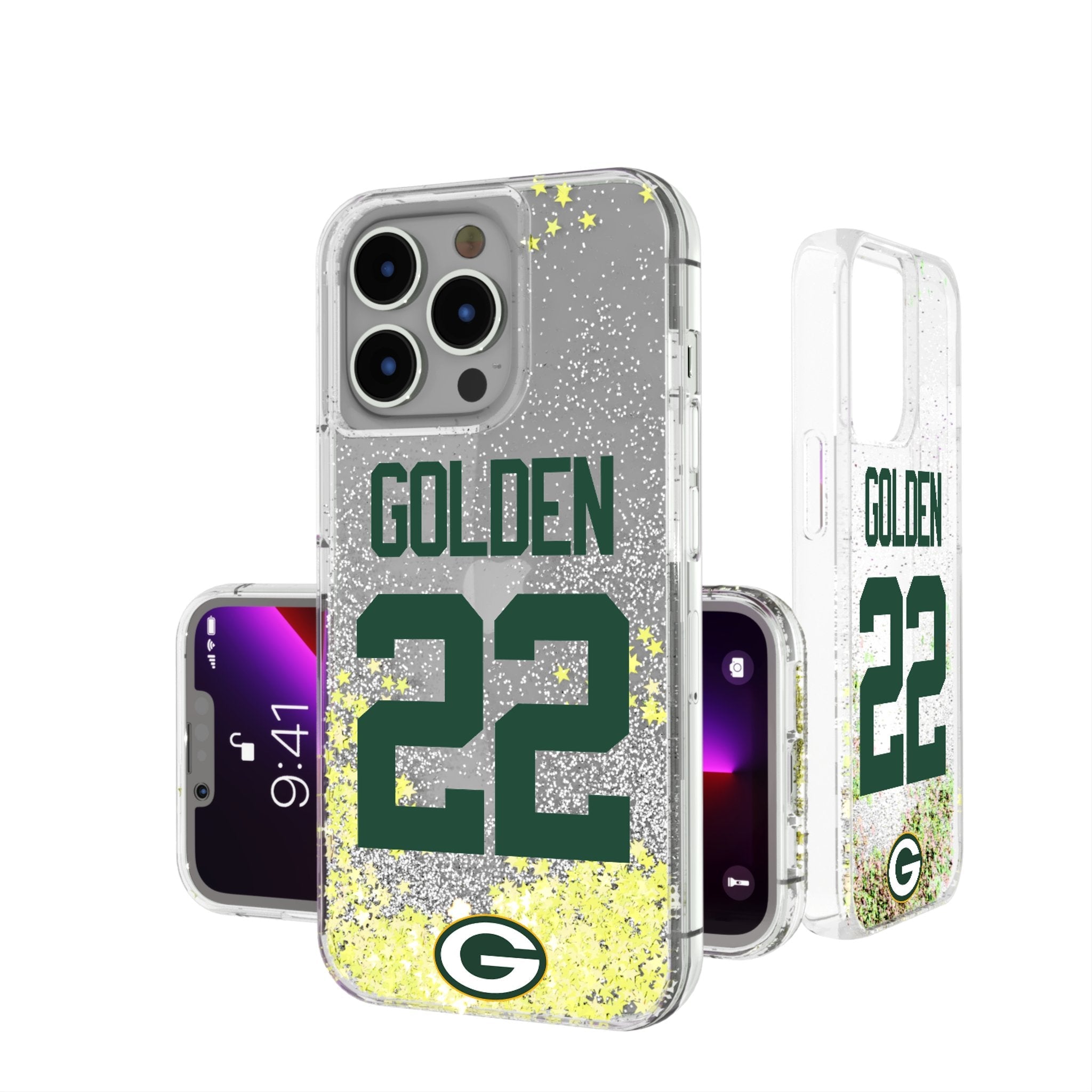 Matthew Golden Green Bay Packers 22 Game Tactic Glitter Phone Case for Apple iPhone - Sports Gifts, Sports Memorabilia, Sports Collectibles, Fan Shop