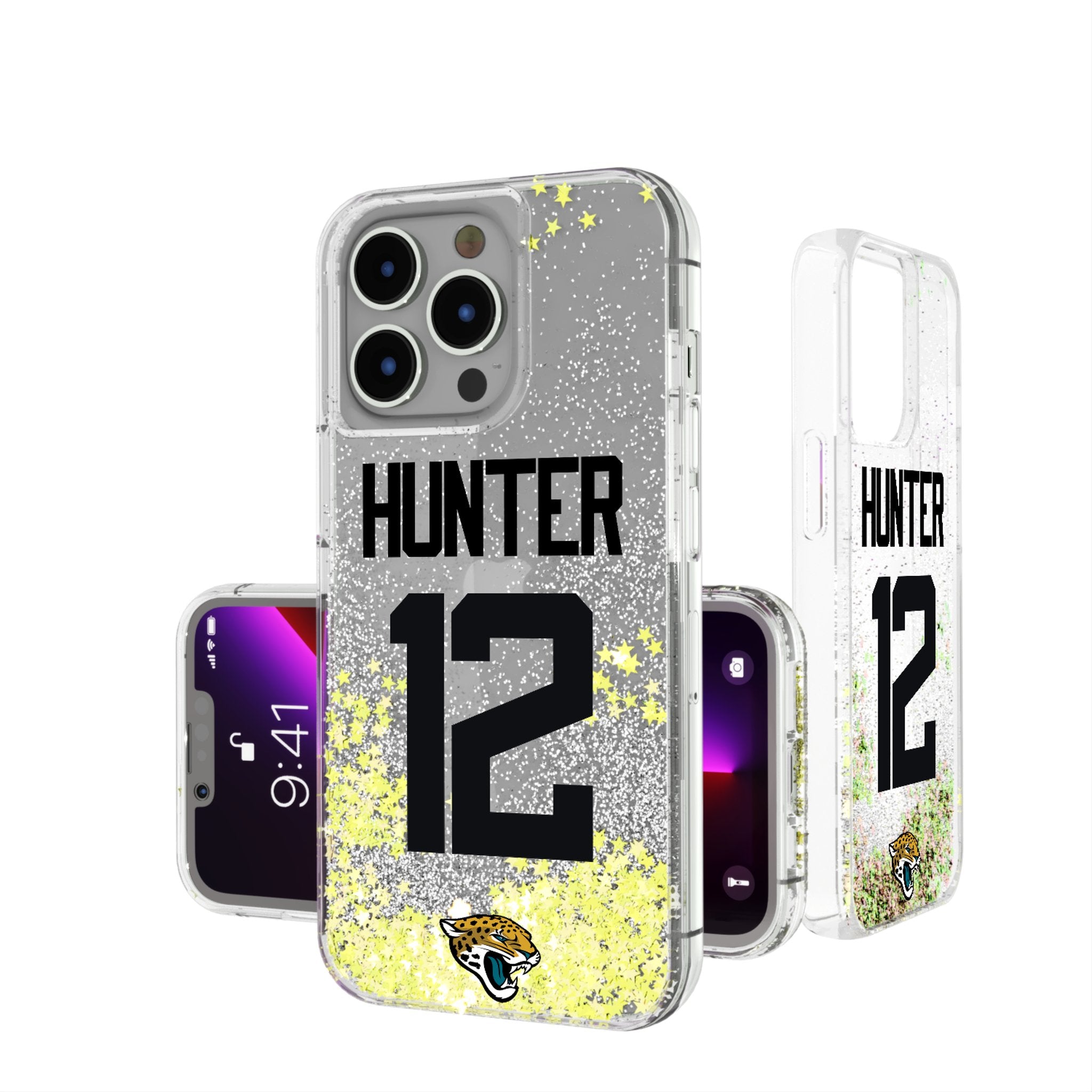 Travis Hunter Jacksonville Jaguars 12 Game Tactic Glitter Phone Case for Apple iPhone - Sports Gifts, Sports Memorabilia, Sports Collectibles, Fan Shop