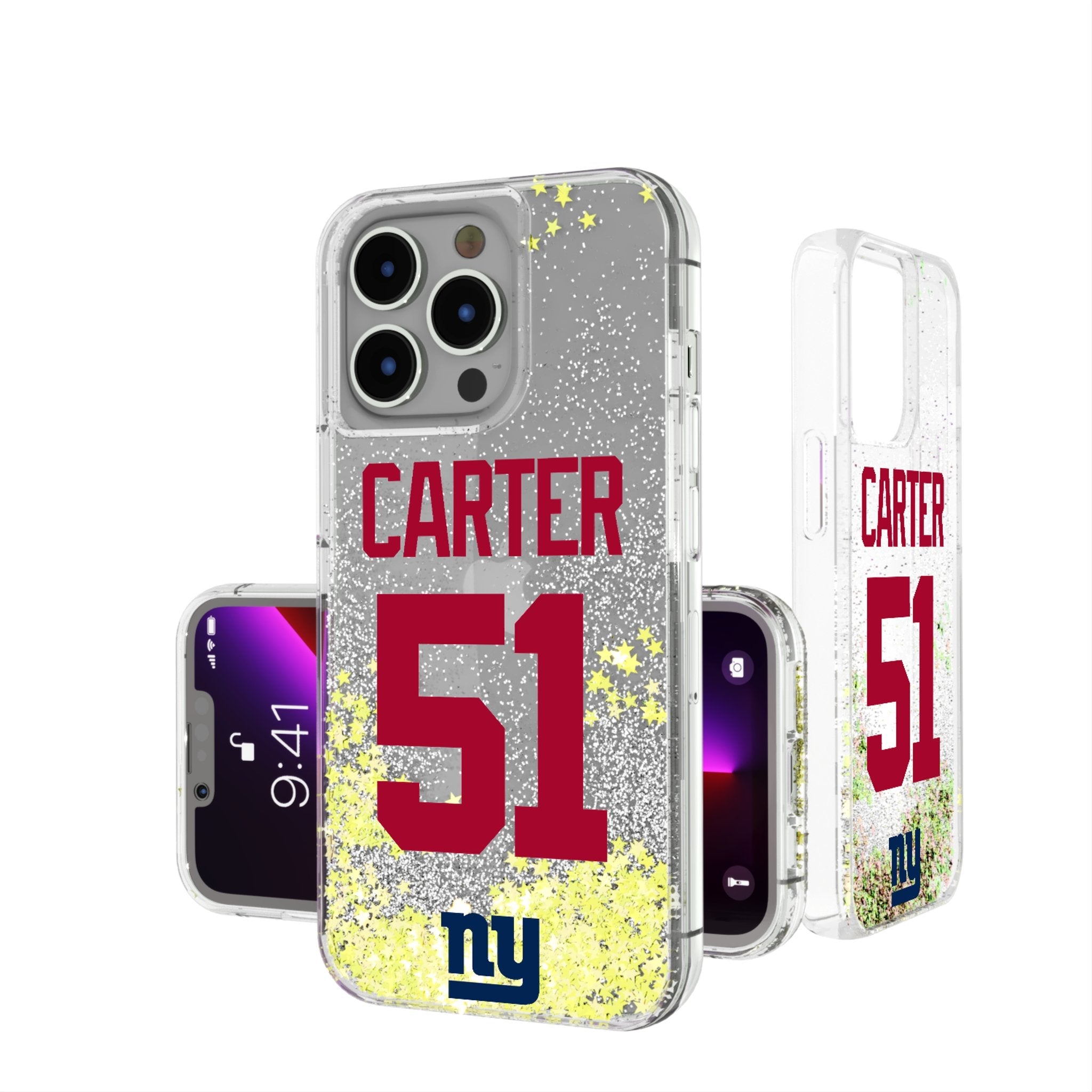 Abdul Carter New York Giants 51 Game Tactic Glitter Phone Case for Apple iPhone - Sports Gifts, Sports Memorabilia, Sports Collectibles, Fan Shop