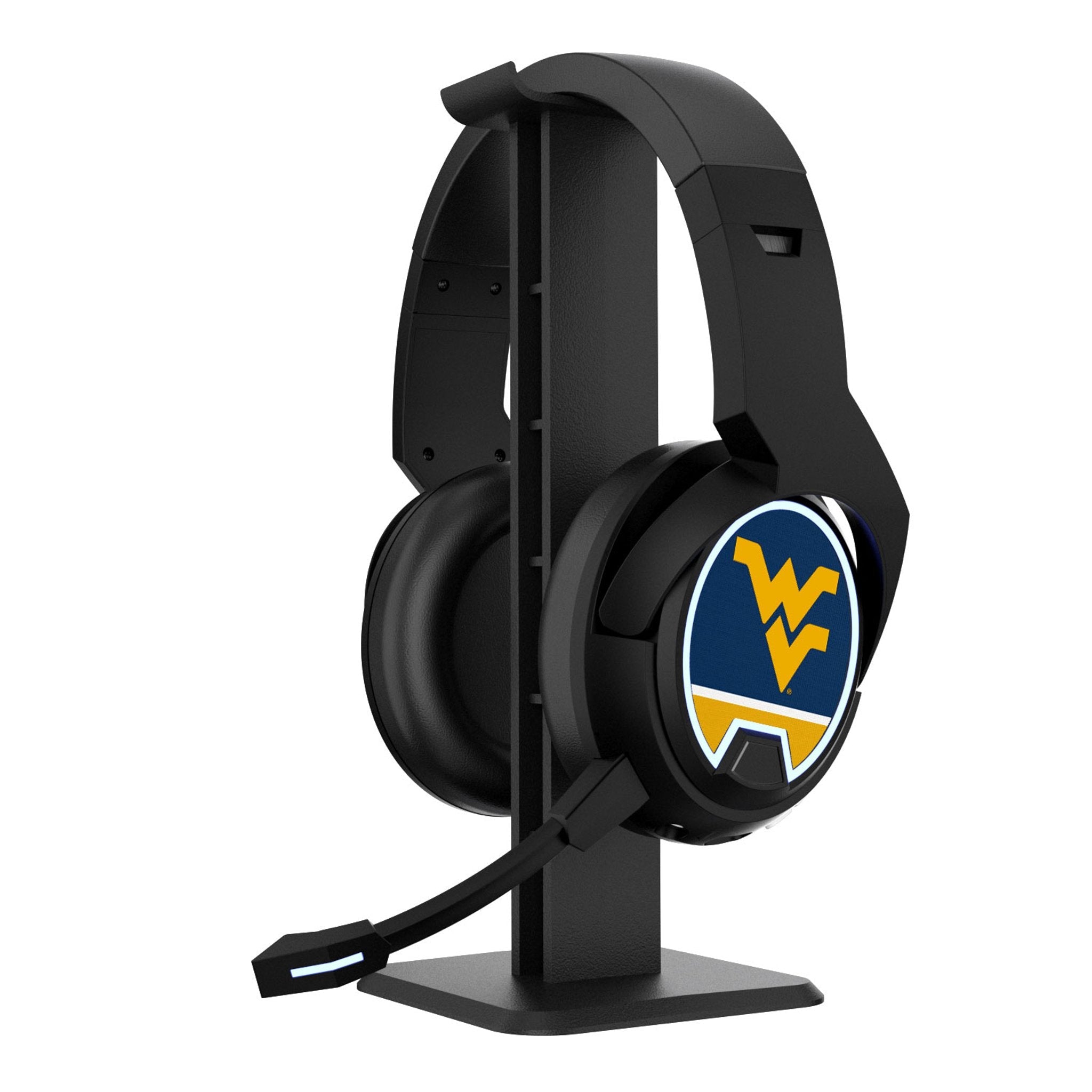 West Virginia University Mountaineers Stripe Gaming Headphones - Sports Gifts, Sports Memorabilia, Sports Collectibles, Fan Shop
