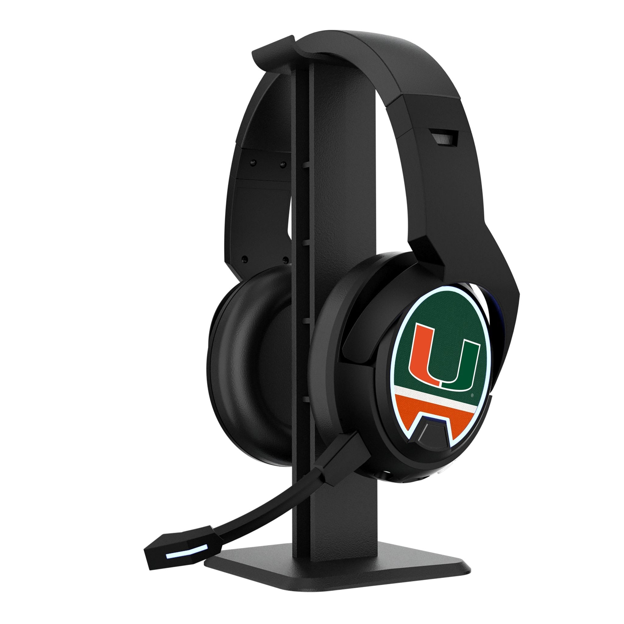 University of Miami Hurricanes Stripe Gaming Headphones - Sports Gifts, Sports Memorabilia, Sports Collectibles, Fan Shop