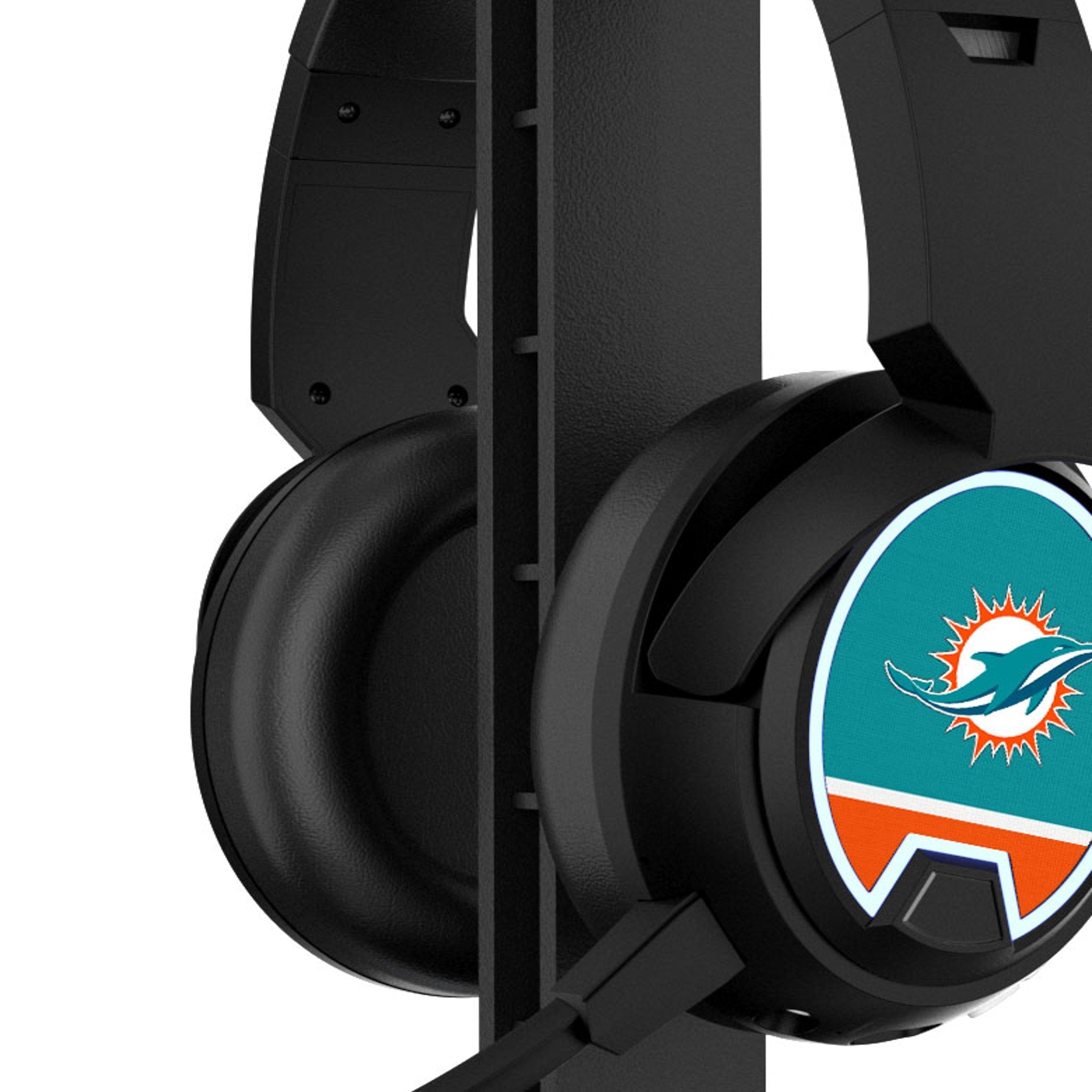 Miami Dolphins Stripe Gaming Headphones - Sports Gifts, Sports Memorabilia, Sports Collectibles, Fan Shop