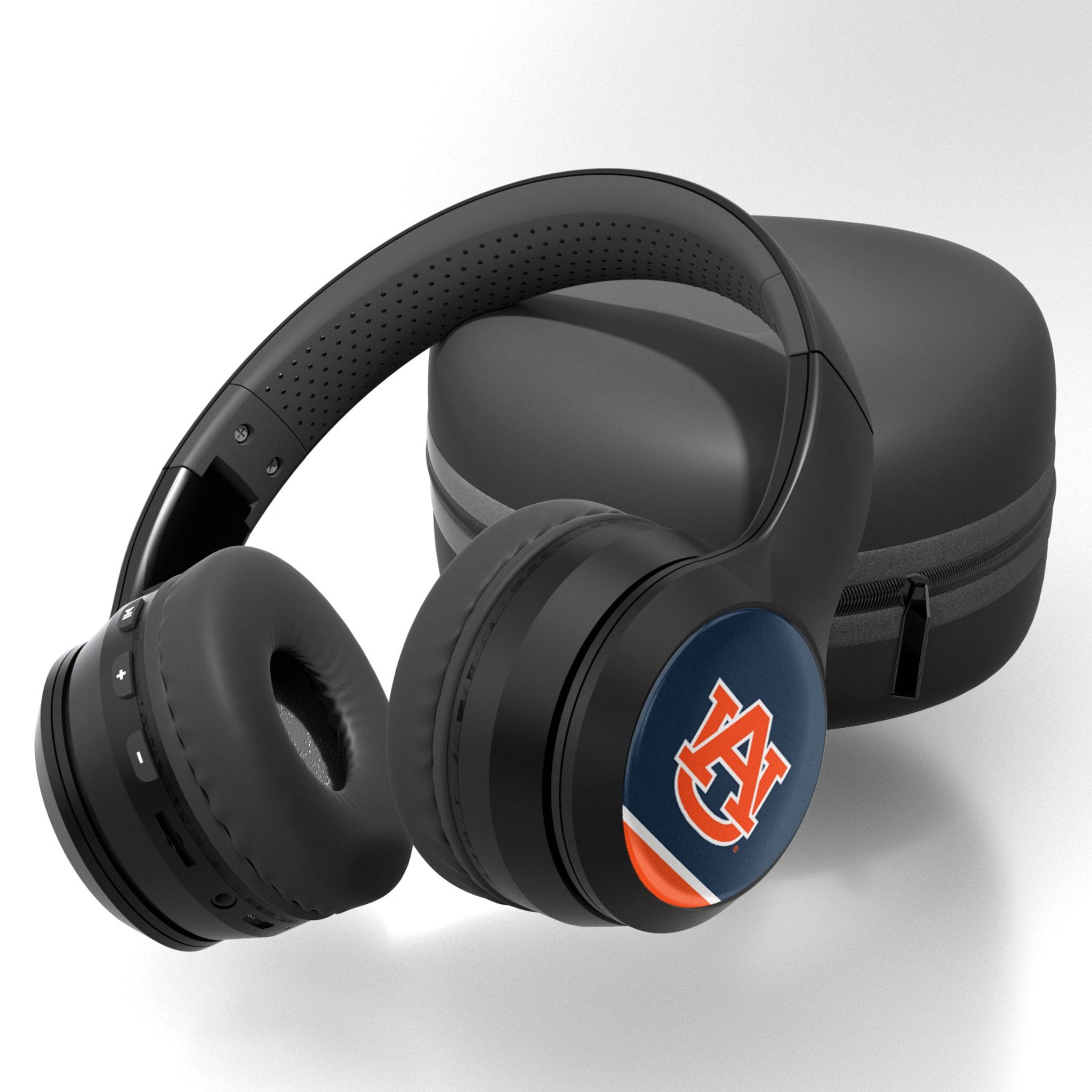 University of Auburn Tigers Stripe Wireless Over-Ear BT Headphones With Case - Sports Gifts, Sports Memorabilia, Sports Collectibles, Fan Shop