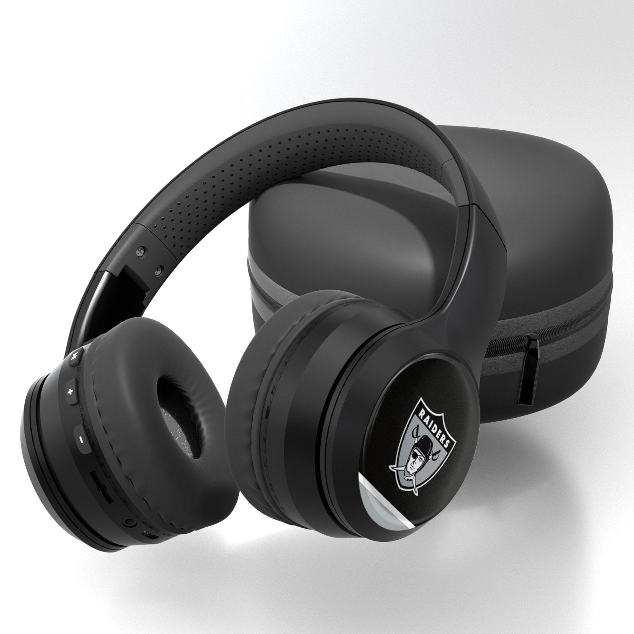 Oakland Raiders 1963 Historic Collection Stripe Wireless Over-Ear BT Headphones With Case - Sports Gifts, Sports Memorabilia, Sports Collectibles, Fan Shop