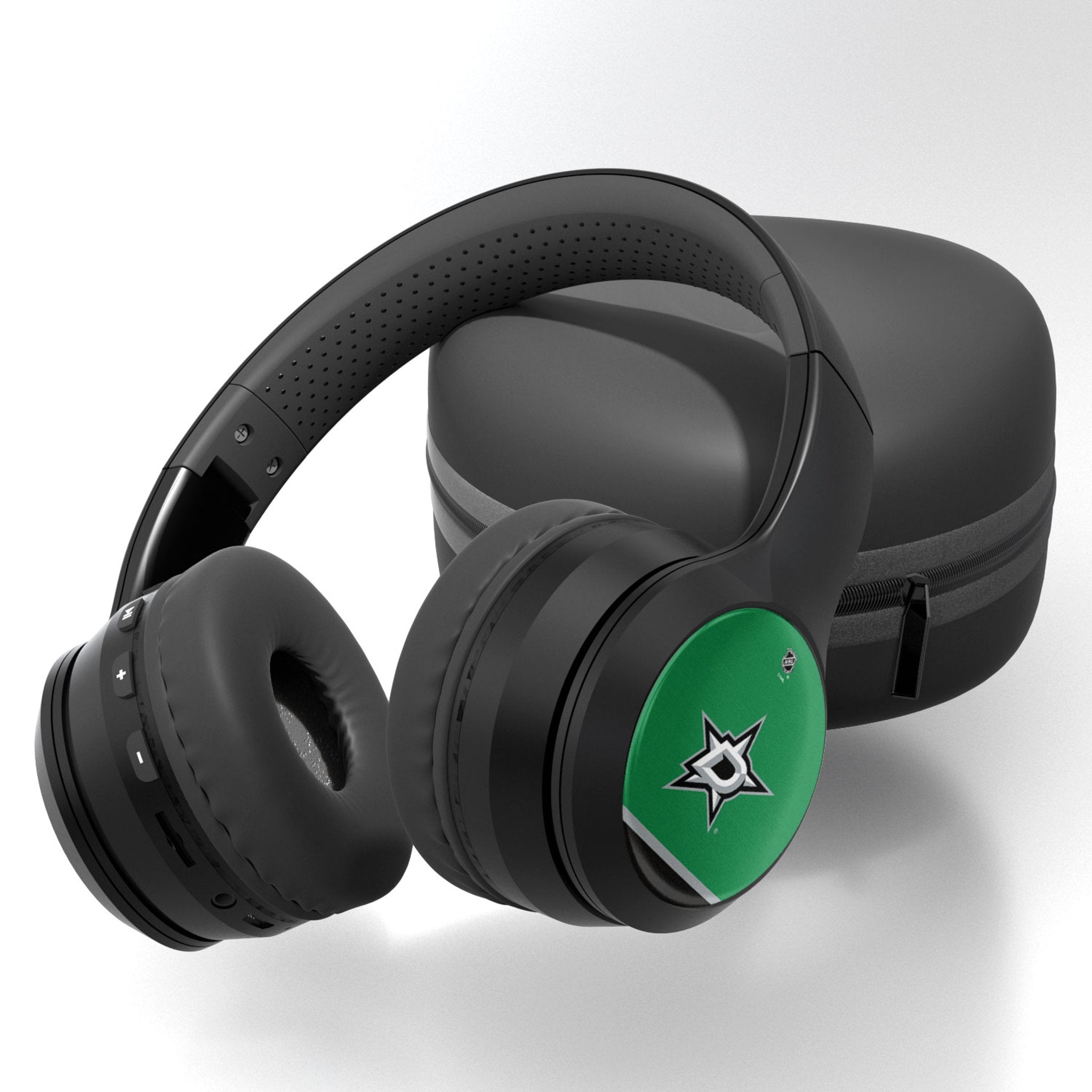Dallas Stars Stripe Wireless Over-Ear BT Headphones With Case - Sports Gifts, Sports Memorabilia, Sports Collectibles, Fan Shop