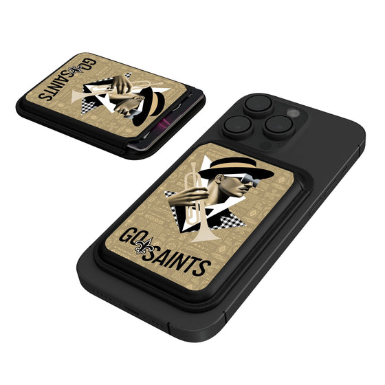 New Orleans Saints 2024 Illustrated Limited Edition Black Magnetic Credit Card Wallet-0