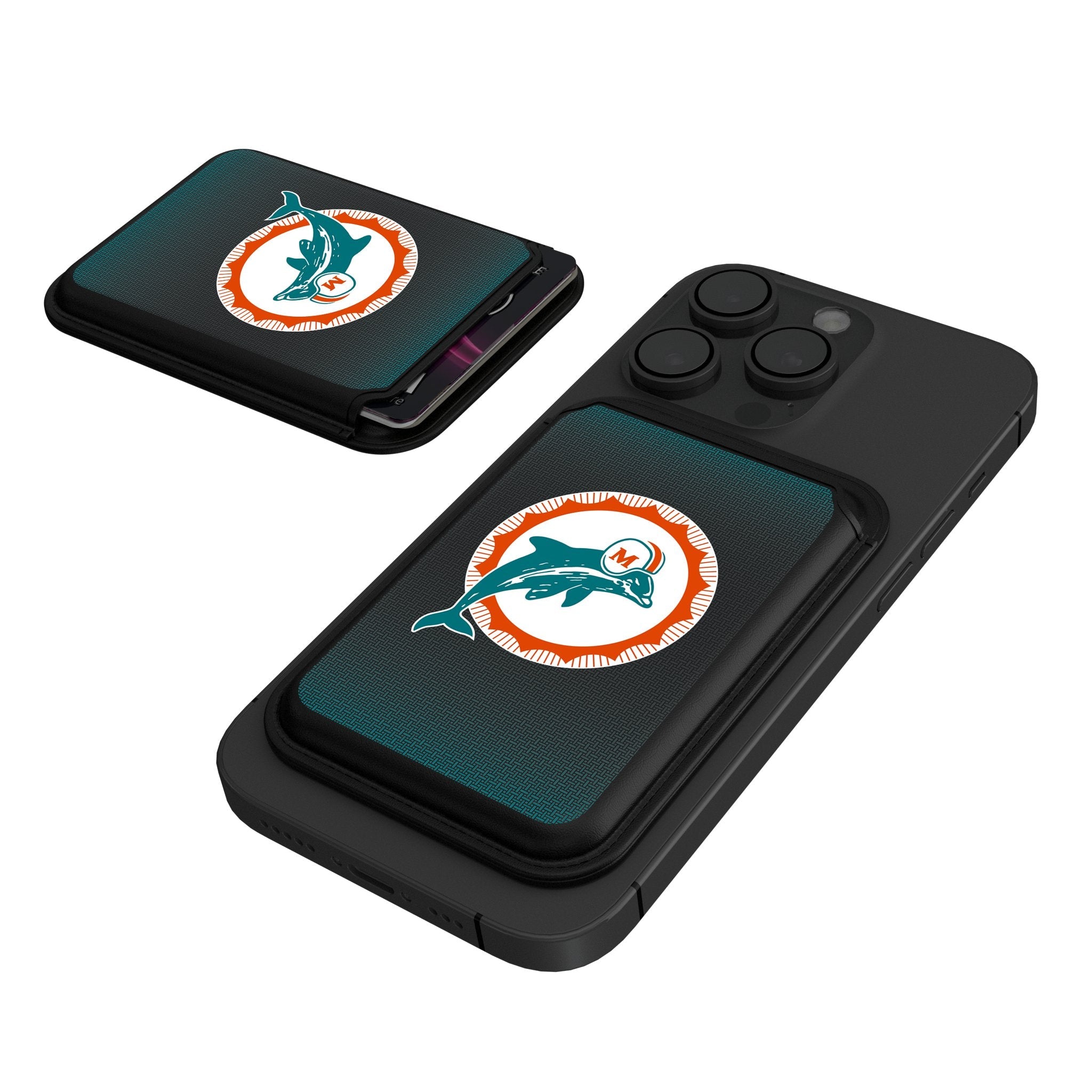 Miami Dolphins 1966-1973 Historic Collection Linen Black Magnetic Credit Card Wallet - Sports Gifts, Sports Memorabilia, Sports Collectibles, Fan Shop
