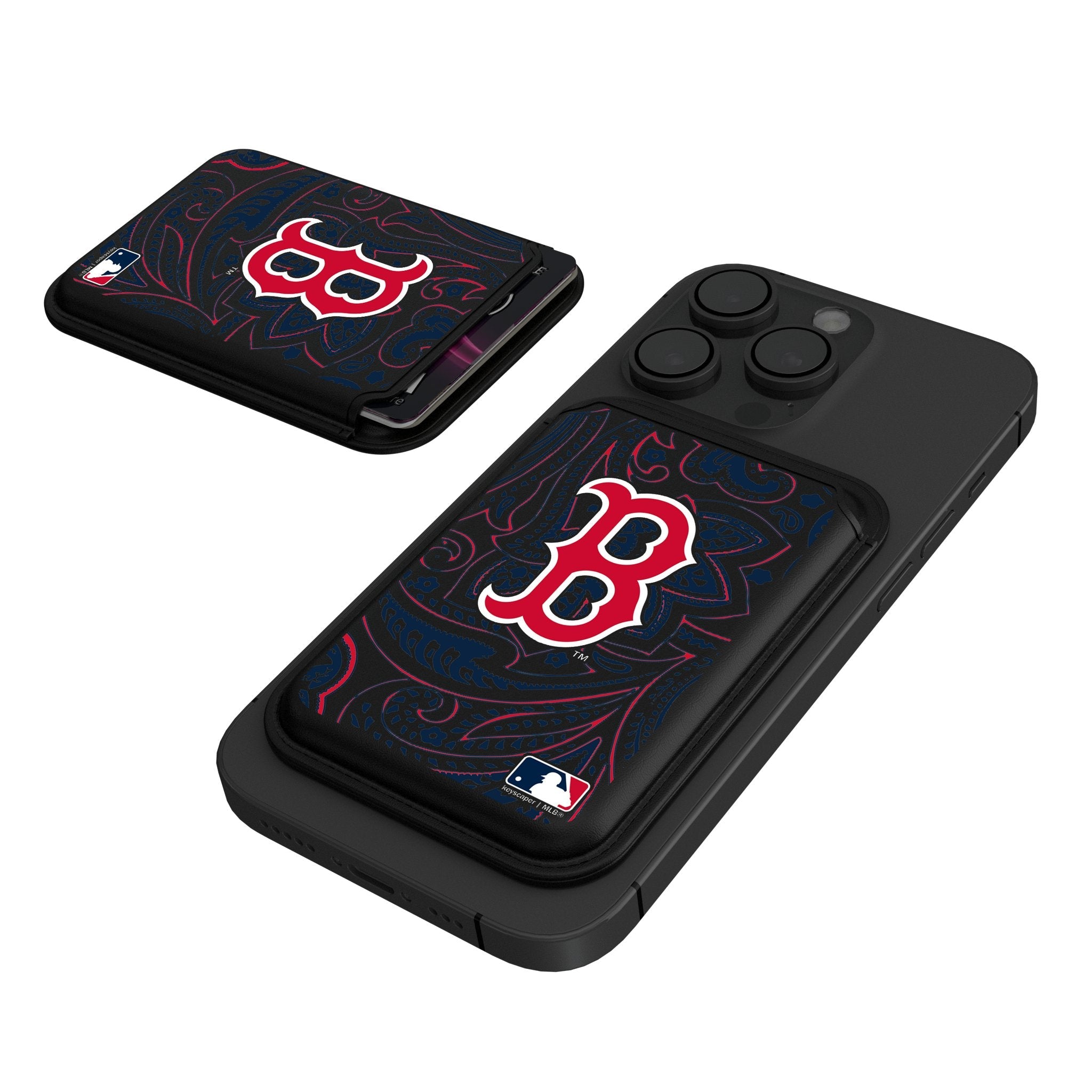 Boston Red Sox Paisley Black Magnetic Credit Card Wallet - Sports Gifts, Sports Memorabilia, Sports Collectibles, Fan Shop