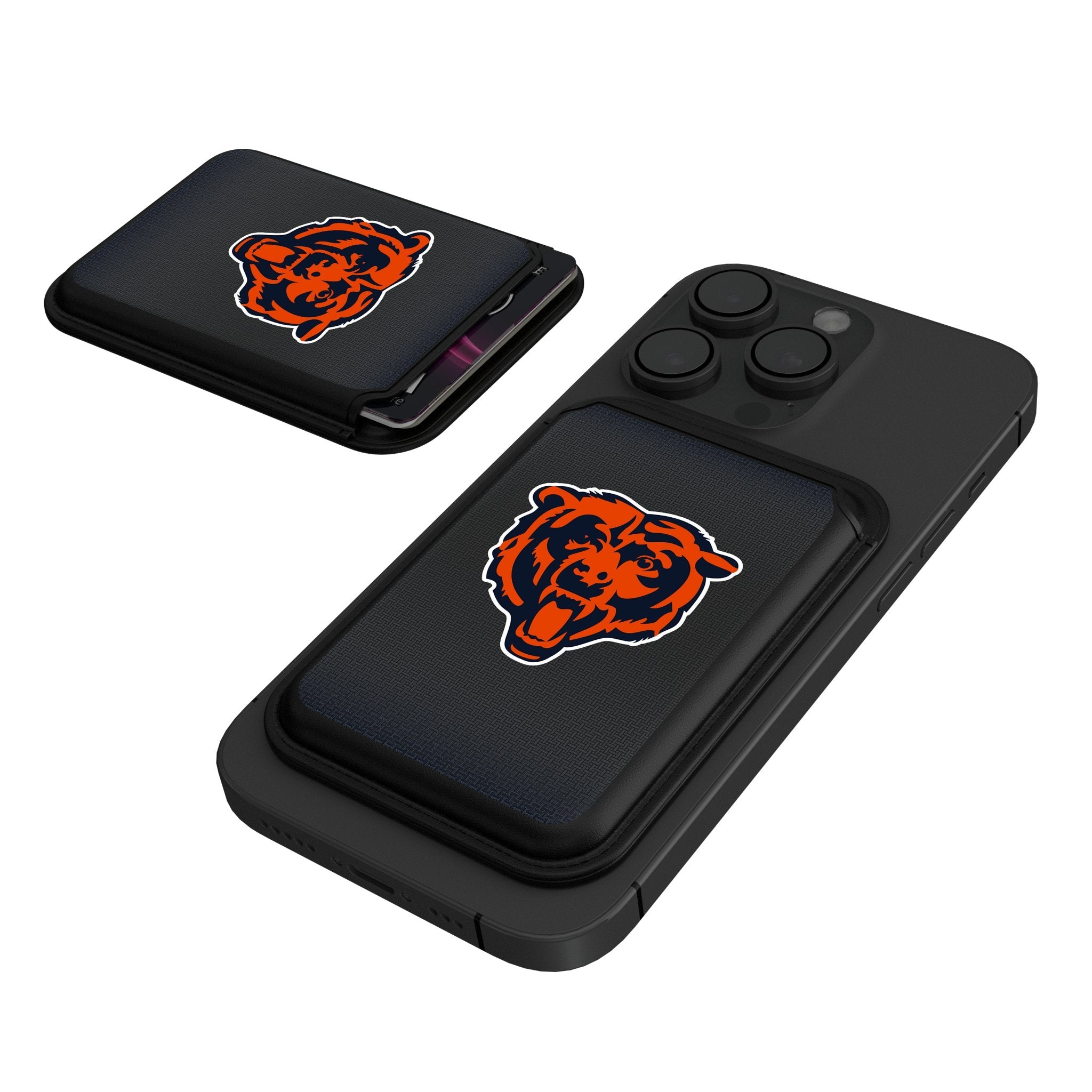 Chicago Bears Linen Black Magnetic Credit Card Wallet - Sports Gifts, Sports Memorabilia, Sports Collectibles, Fan Shop
