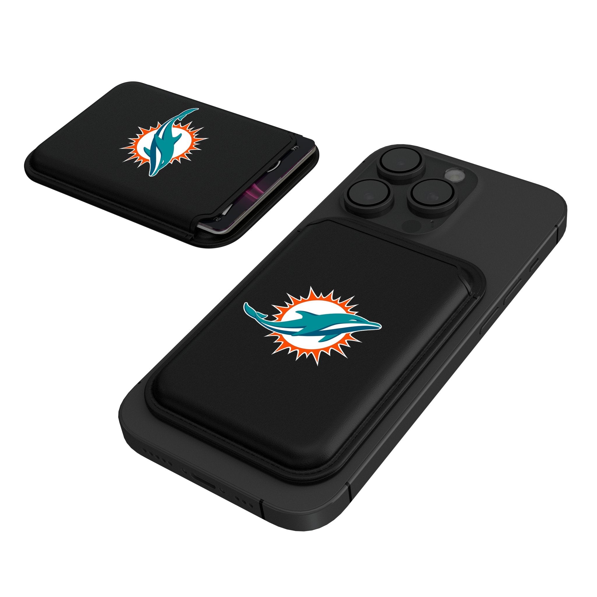 Miami Dolphins Insignia Black Magnetic Credit Card Wallet - Sports Gifts, Sports Memorabilia, Sports Collectibles, Fan Shop