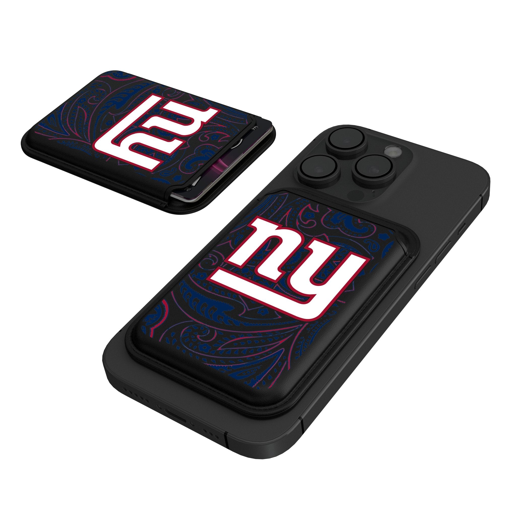 New York Giants Paisley Black Magnetic Credit Card Wallet - Sports Gifts, Sports Memorabilia, Sports Collectibles, Fan Shop