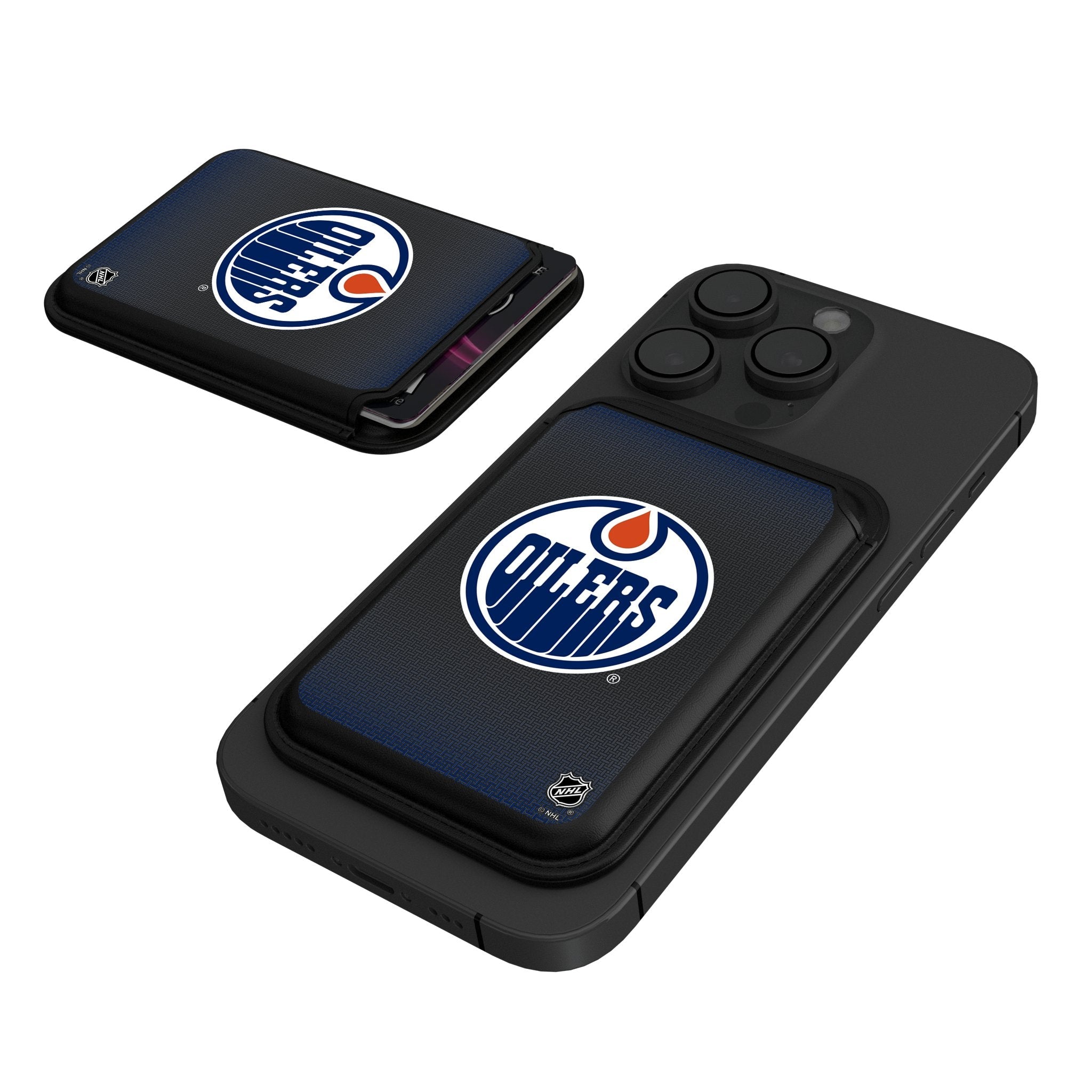 Edmonton Oilers Linen Black Magnetic Credit Card Wallet - Sports Gifts, Sports Memorabilia, Sports Collectibles, Fan Shop