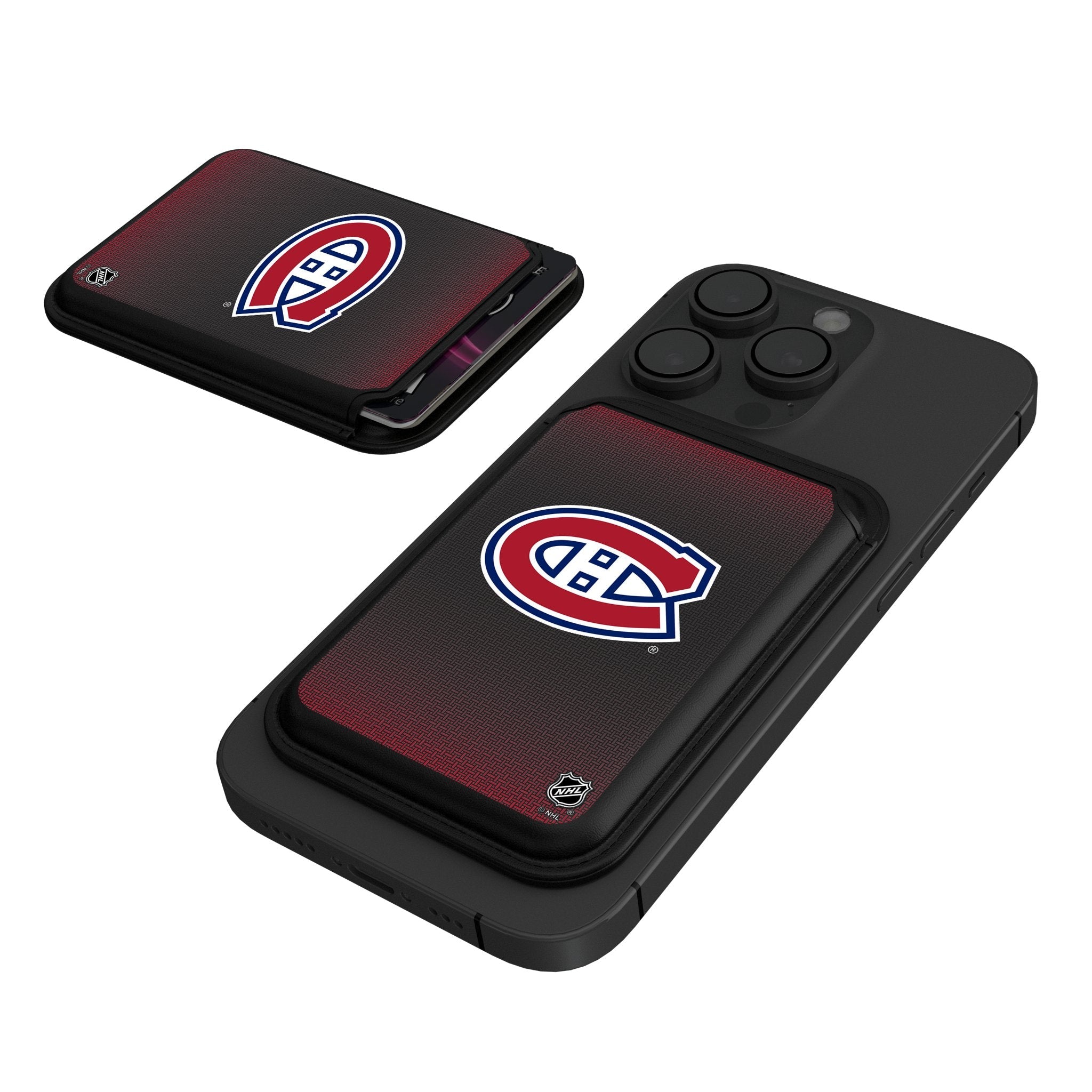 Montreal Canadiens Linen Black Magnetic Credit Card Wallet - Sports Gifts, Sports Memorabilia, Sports Collectibles, Fan Shop