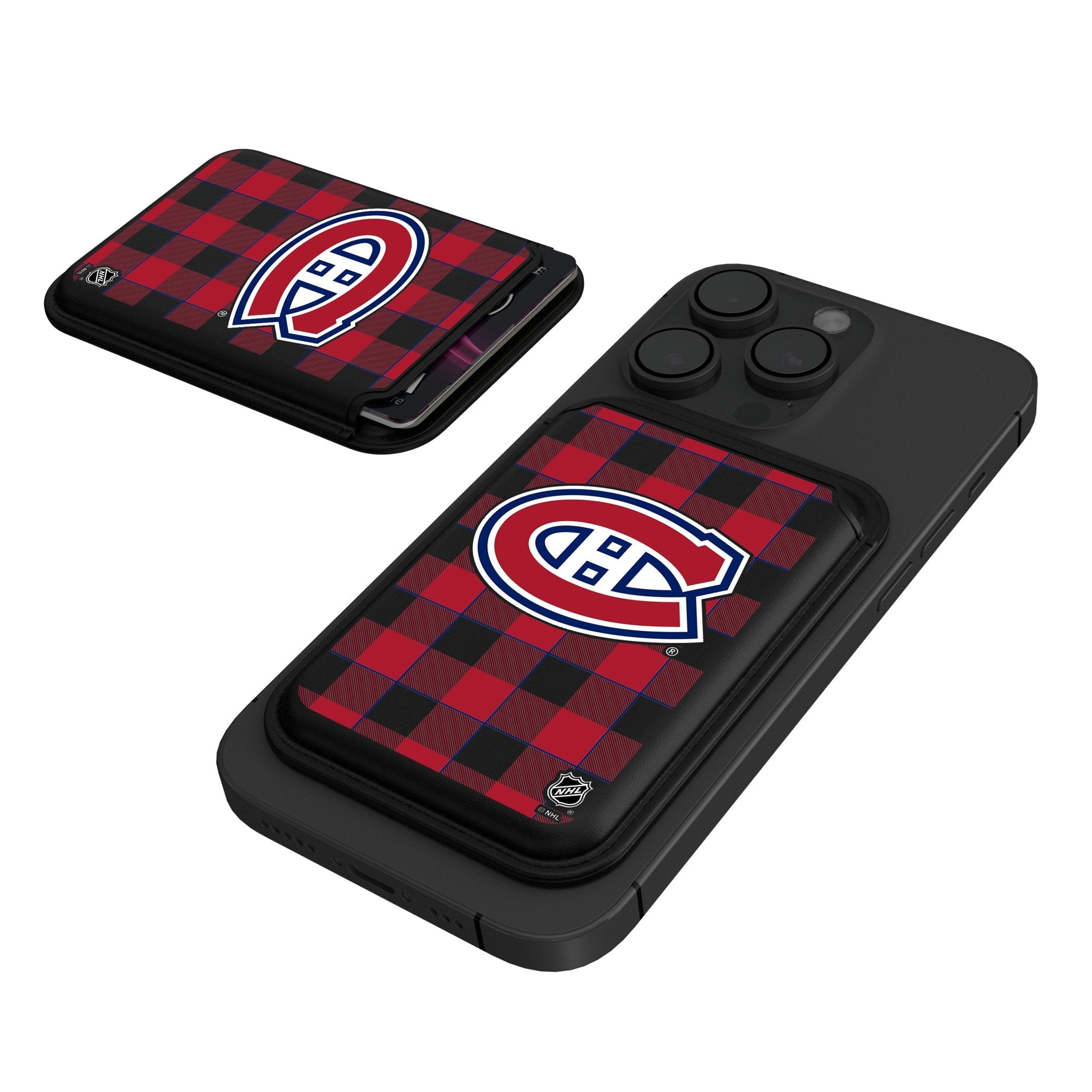 Montreal Canadiens Plaid Black Magnetic Credit Card Wallet - Sports Gifts, Sports Memorabilia, Sports Collectibles, Fan Shop