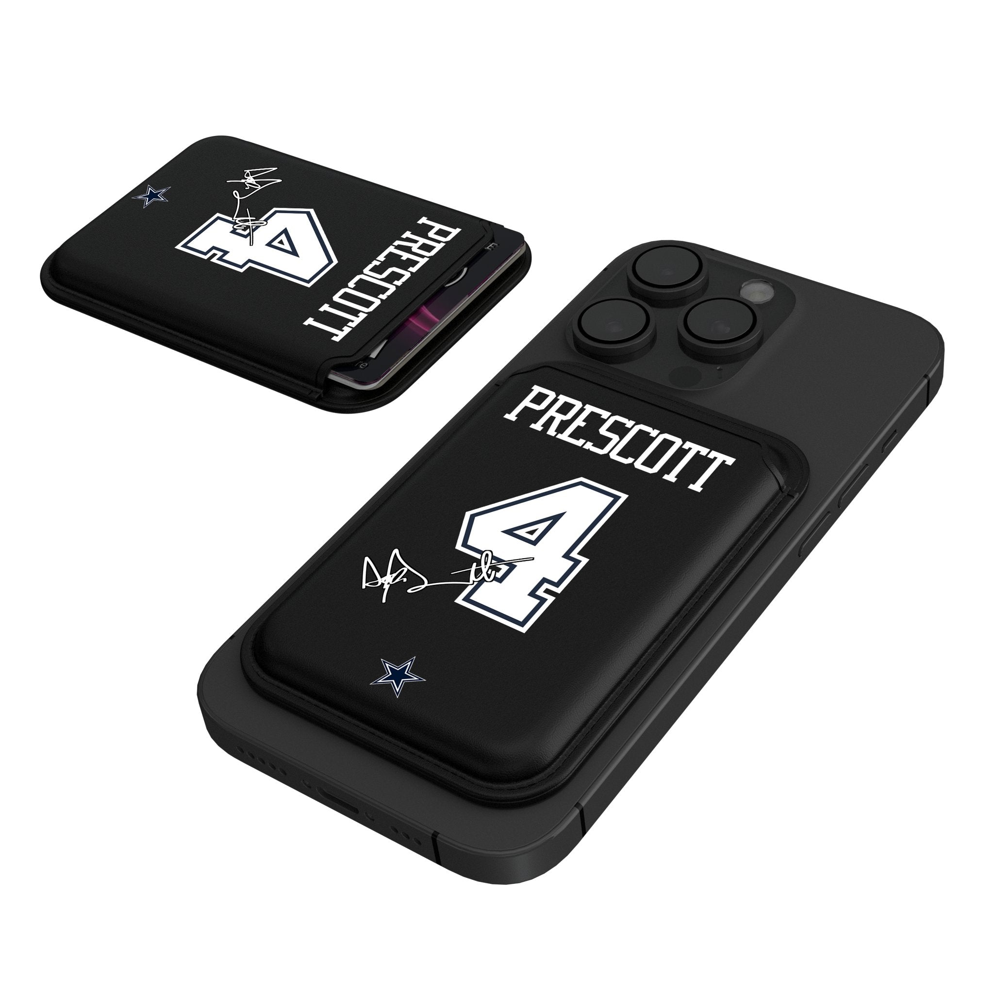 Dak Prescott Dallas Cowboys 4 Ready Black Magnetic Credit Card Wallet - Sports Gifts, Sports Memorabilia, Sports Collectibles, Fan Shop