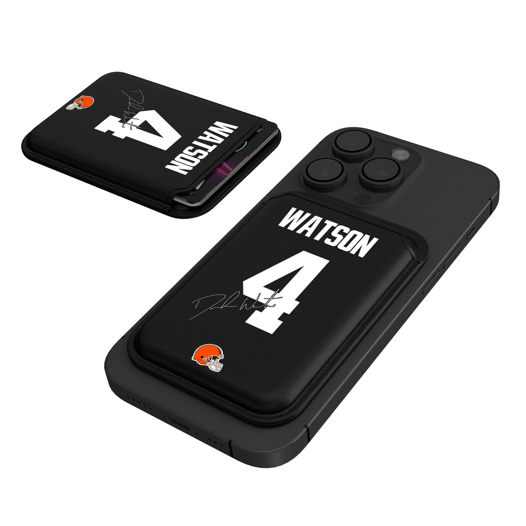 Deshaun Watson Cleveland Browns 4 Ready Black Magnetic Credit Card Wallet - Sports Gifts, Sports Memorabilia, Sports Collectibles, Fan Shop