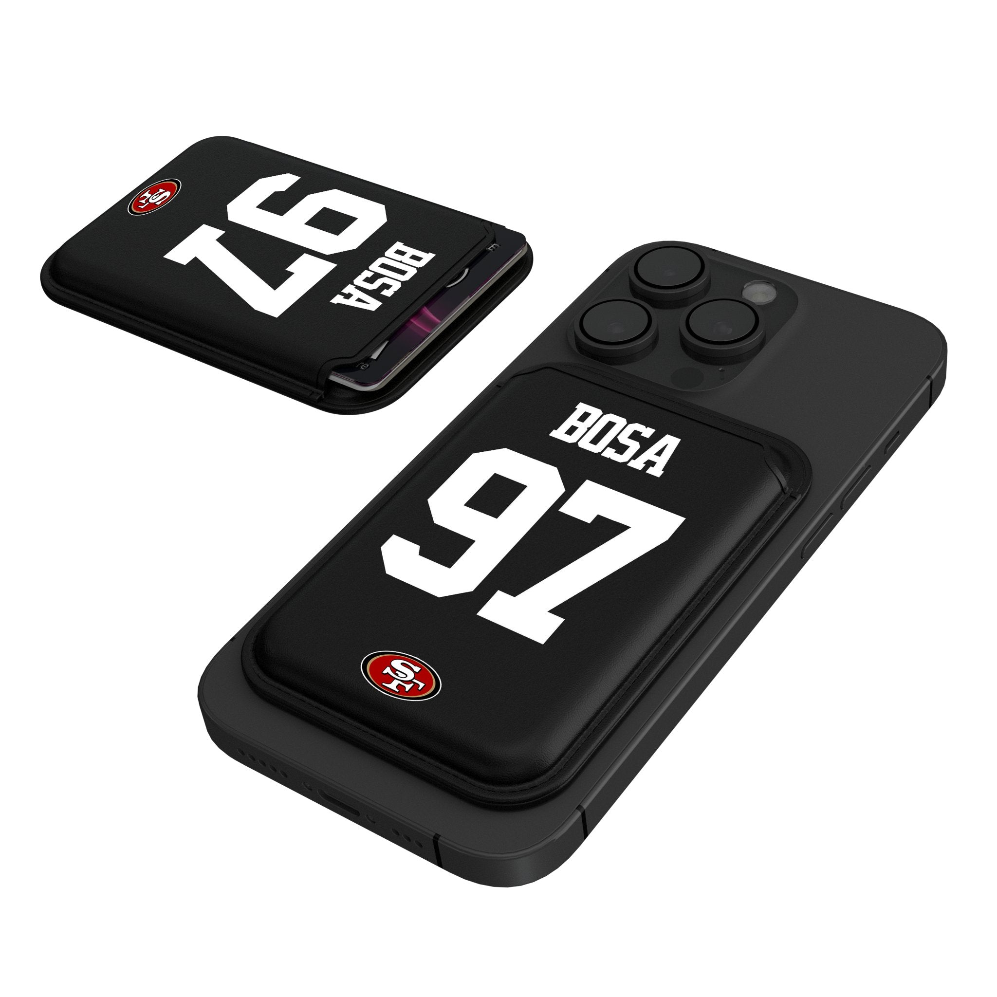 Nick Bosa San Francisco 49ers 97 Ready Black Magnetic Credit Card Wallet - Sports Gifts, Sports Memorabilia, Sports Collectibles, Fan Shop