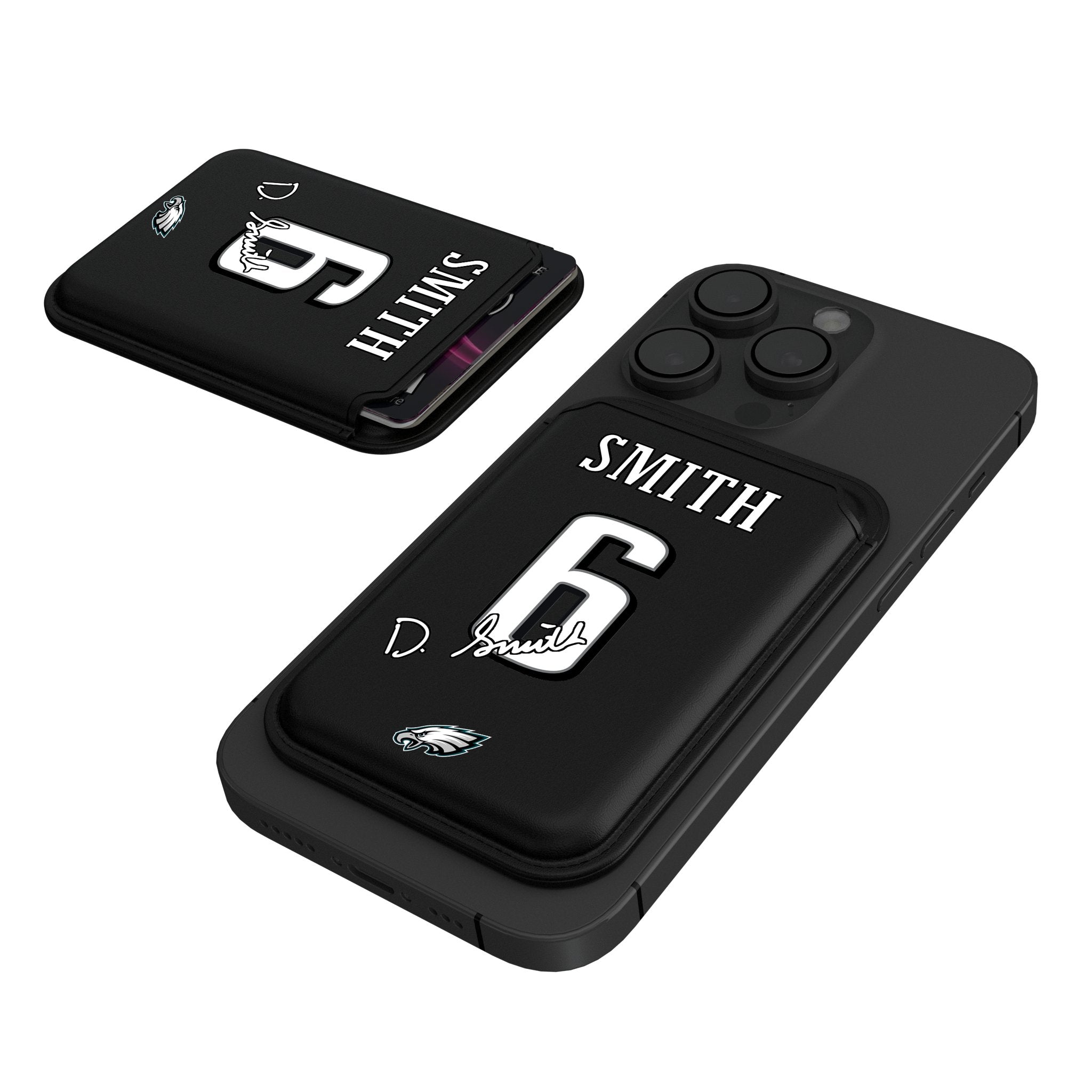 DeVonta Smith Philadelphia Eagles 6 Ready Black Magnetic Credit Card Wallet - Sports Gifts, Sports Memorabilia, Sports Collectibles, Fan Shop