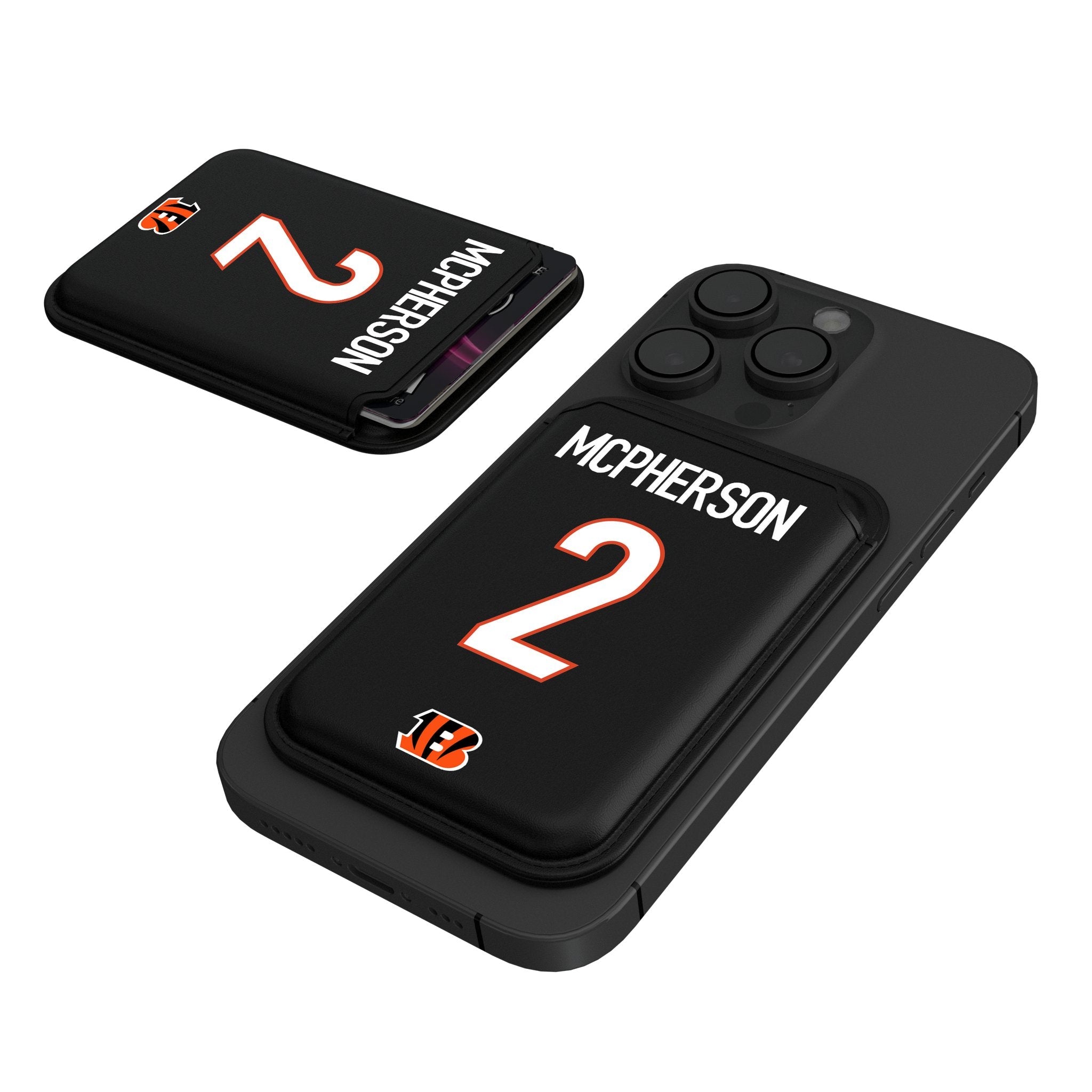 Evan McPherson Cincinnati Bengals 2 Ready Black Magnetic Credit Card Wallet - Sports Gifts, Sports Memorabilia, Sports Collectibles, Fan Shop