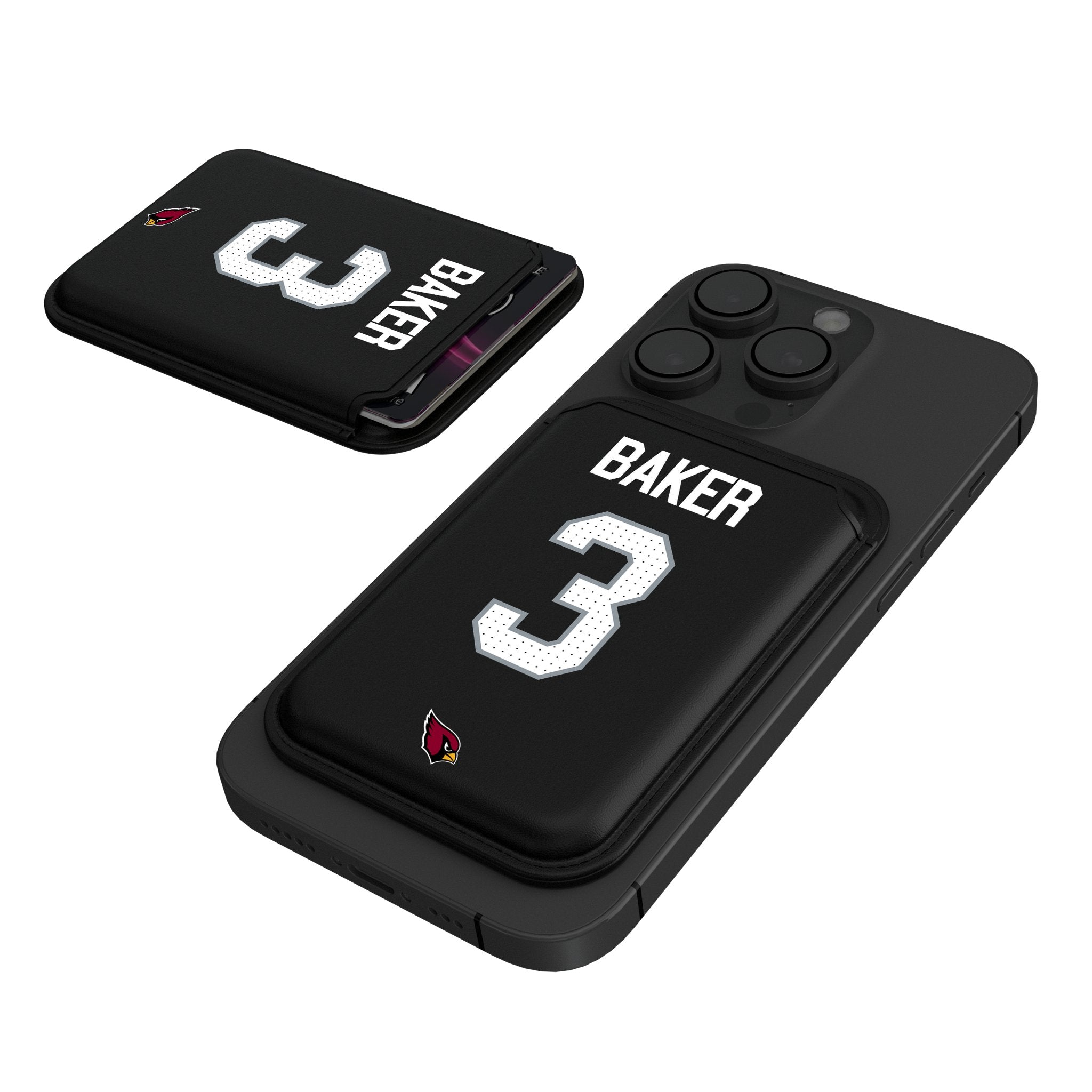 Budda Baker Arizona Cardinals 3 Ready Black Magnetic Credit Card Wallet - Sports Gifts, Sports Memorabilia, Sports Collectibles, Fan Shop